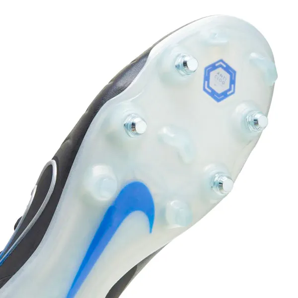 Quick Launch Nike Legend 10 Elite SG-Pro AC Soccer Cleats (Black/Chrome-Hyper Royal)