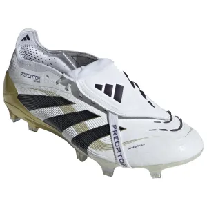 Toe Lift adidas Predator Elite FT Fold Tongue FG Soccer Cleats (White/Black/Metallic Gold)