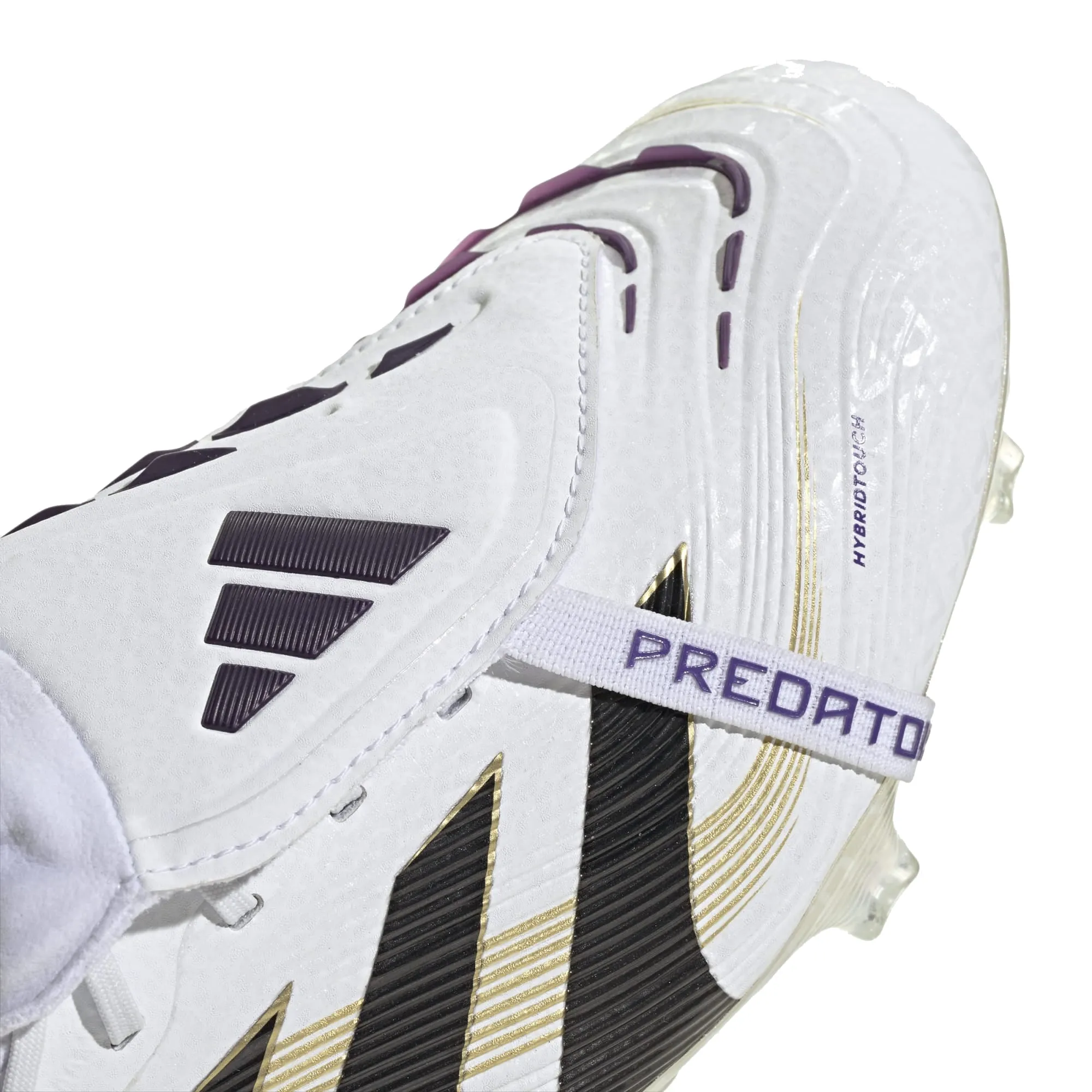 Quick Change Sports equipment adidas Predator Elite FT Fold Tongue FG Soccer Cleats (White/Black/Metallic Gold)