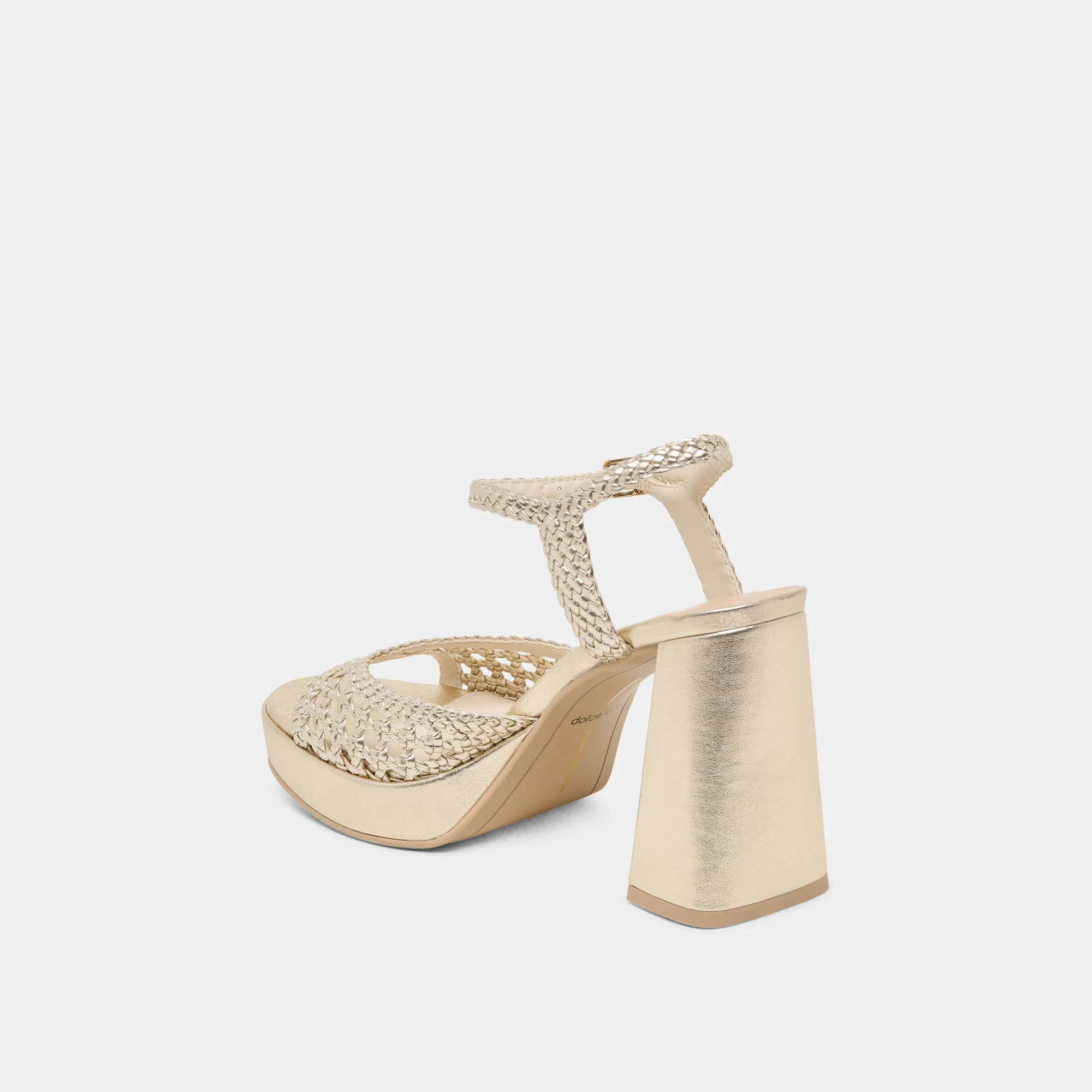 Versatile PEYTEN HEELS LIGHT GOLD WOVEN STELLA