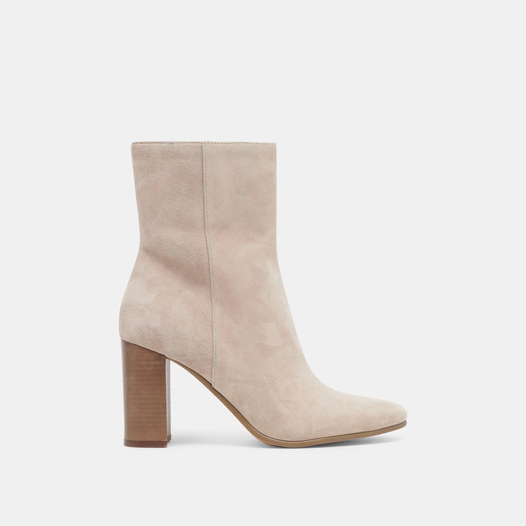 SUZY BOOTIES TAUPE SUEDE Durable Leather Brogue Detail