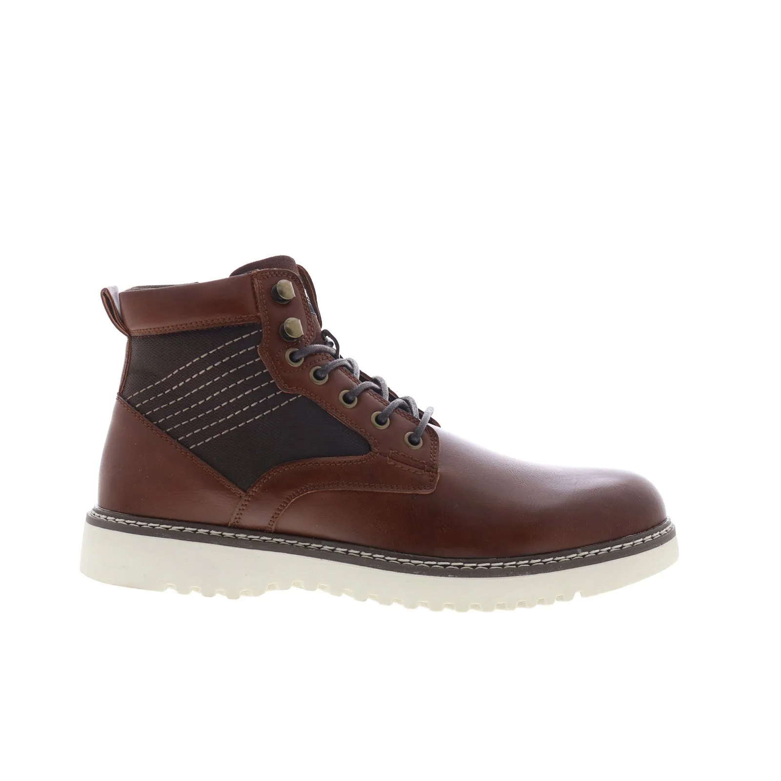 Steve Madden M-Damiro Mens Brown Leather Lace Up Casual Dress Boots Chill Weather