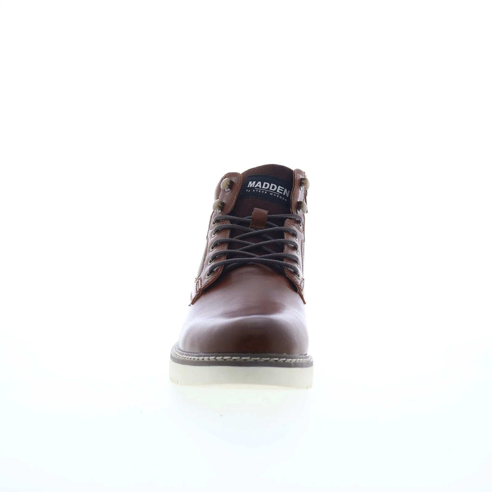Non-Slip Grip Non Slip Steve Madden M-Damiro Mens Brown Leather Lace Up Casual Dress Boots