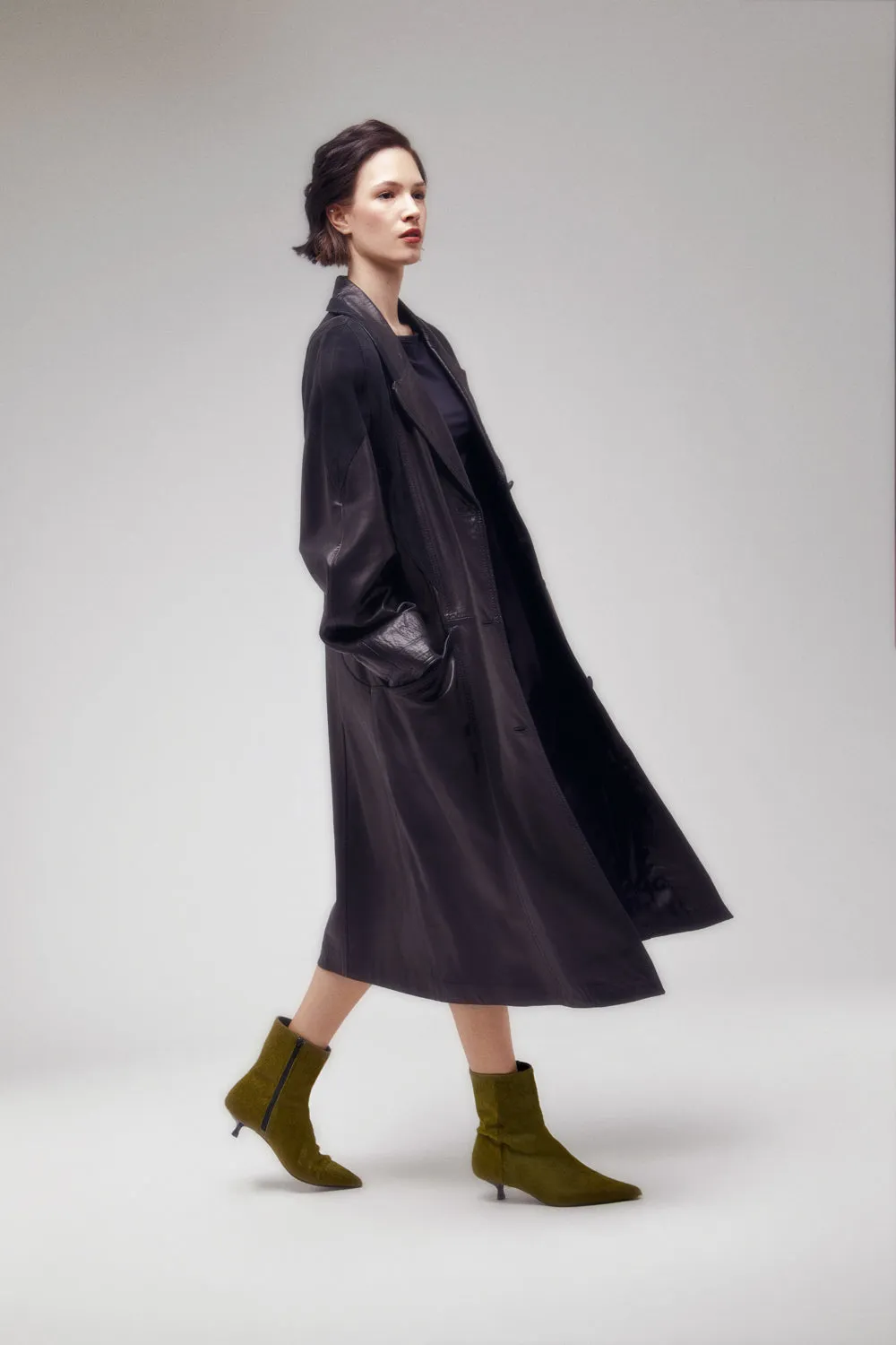 Storm Wear Deep Tread Paula Ankle Boots in Olive Calf Hair