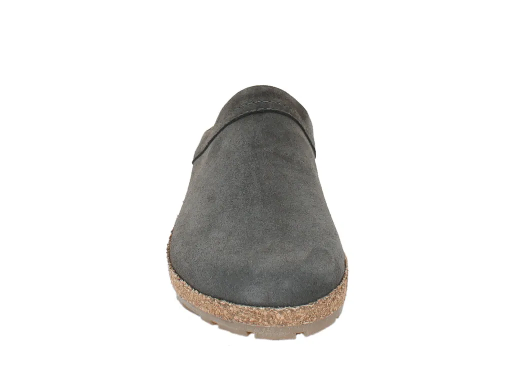 Haflinger Leather Clogs Malmo Graphite Stone Glam