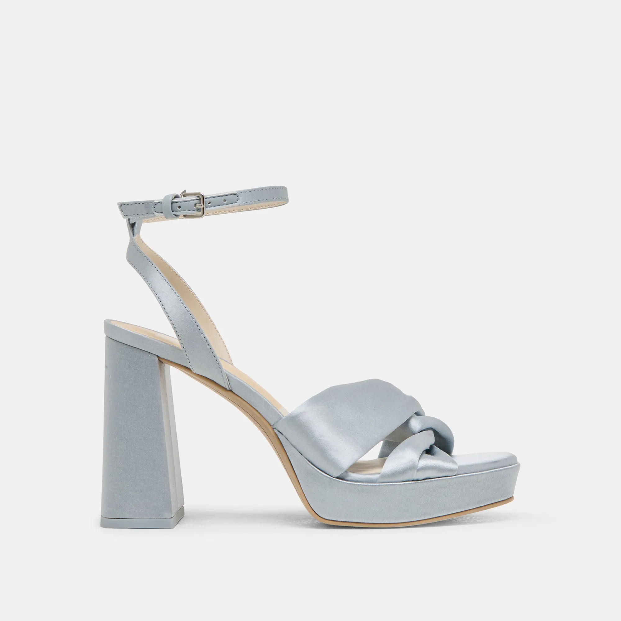 Shock Resistance PARLO HEELS LIGHT BLUE SATIN