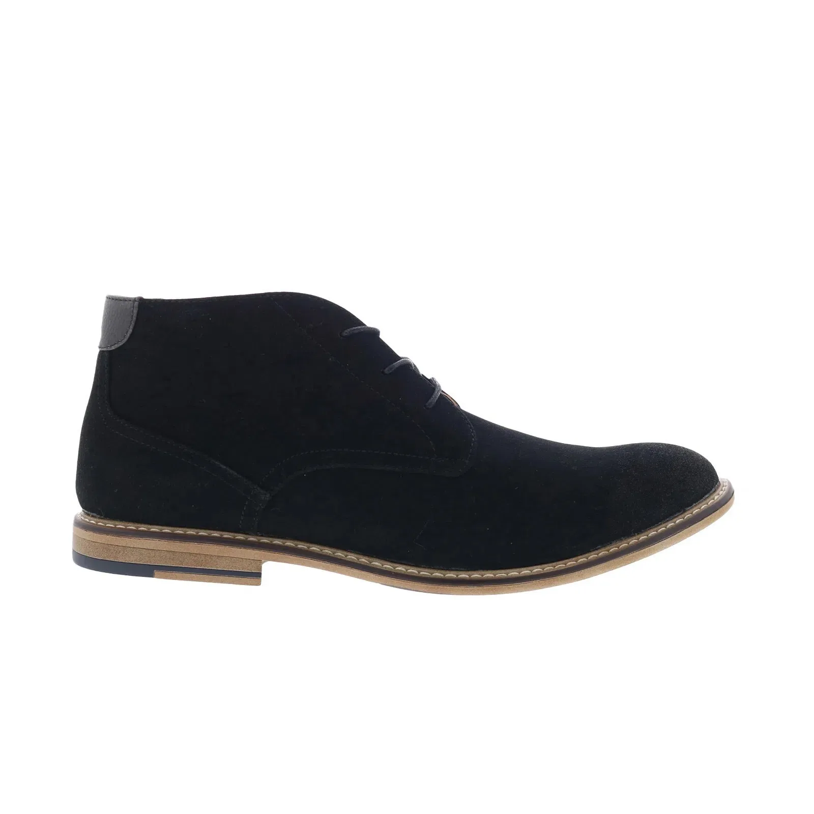 Steve Madden M-Gamma Mens Black Suede Lace Up Chukkas Boots Flexible Slim Profile