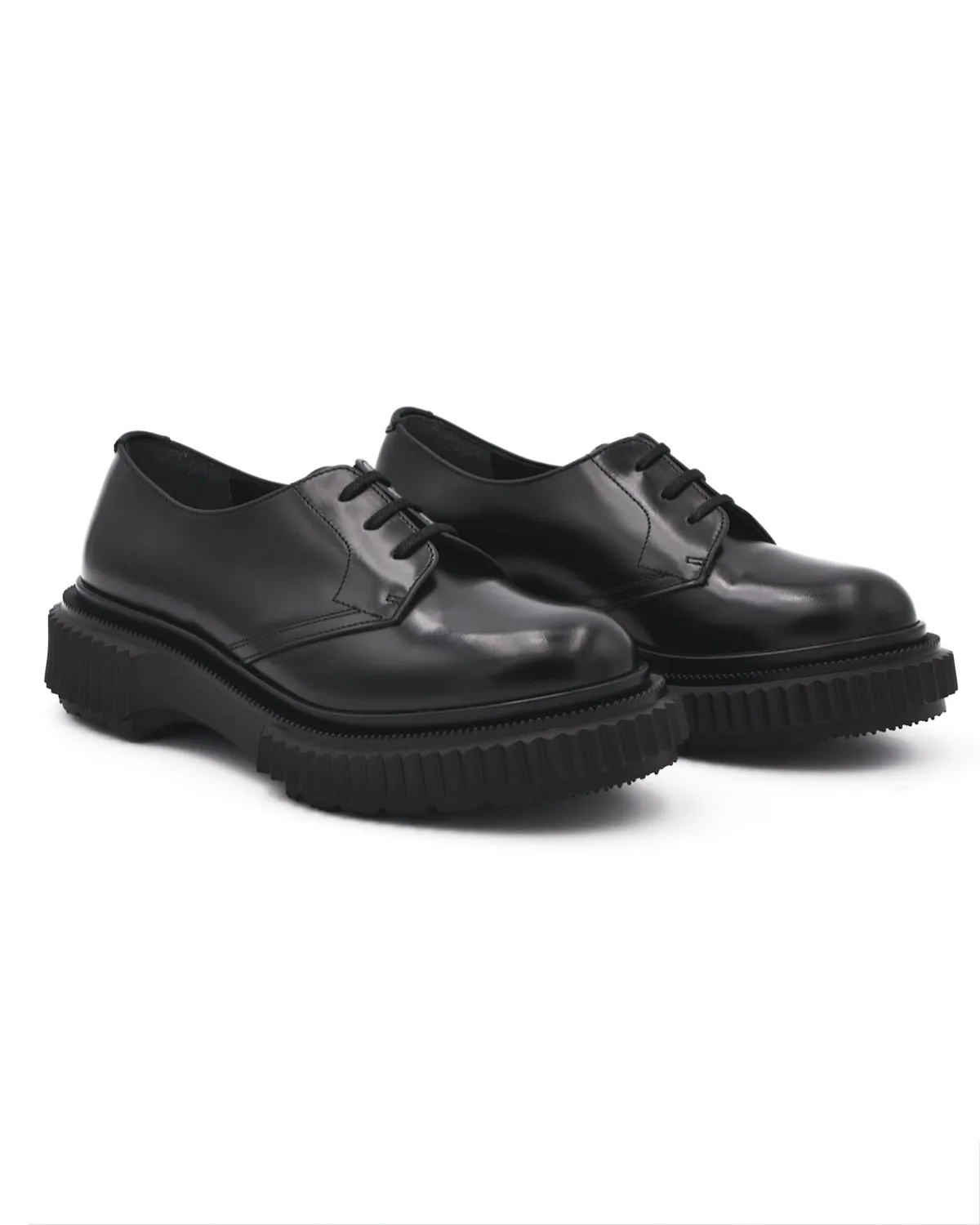 Adieu Type 202 Black Platform Derby Strong Stitching Happy Move