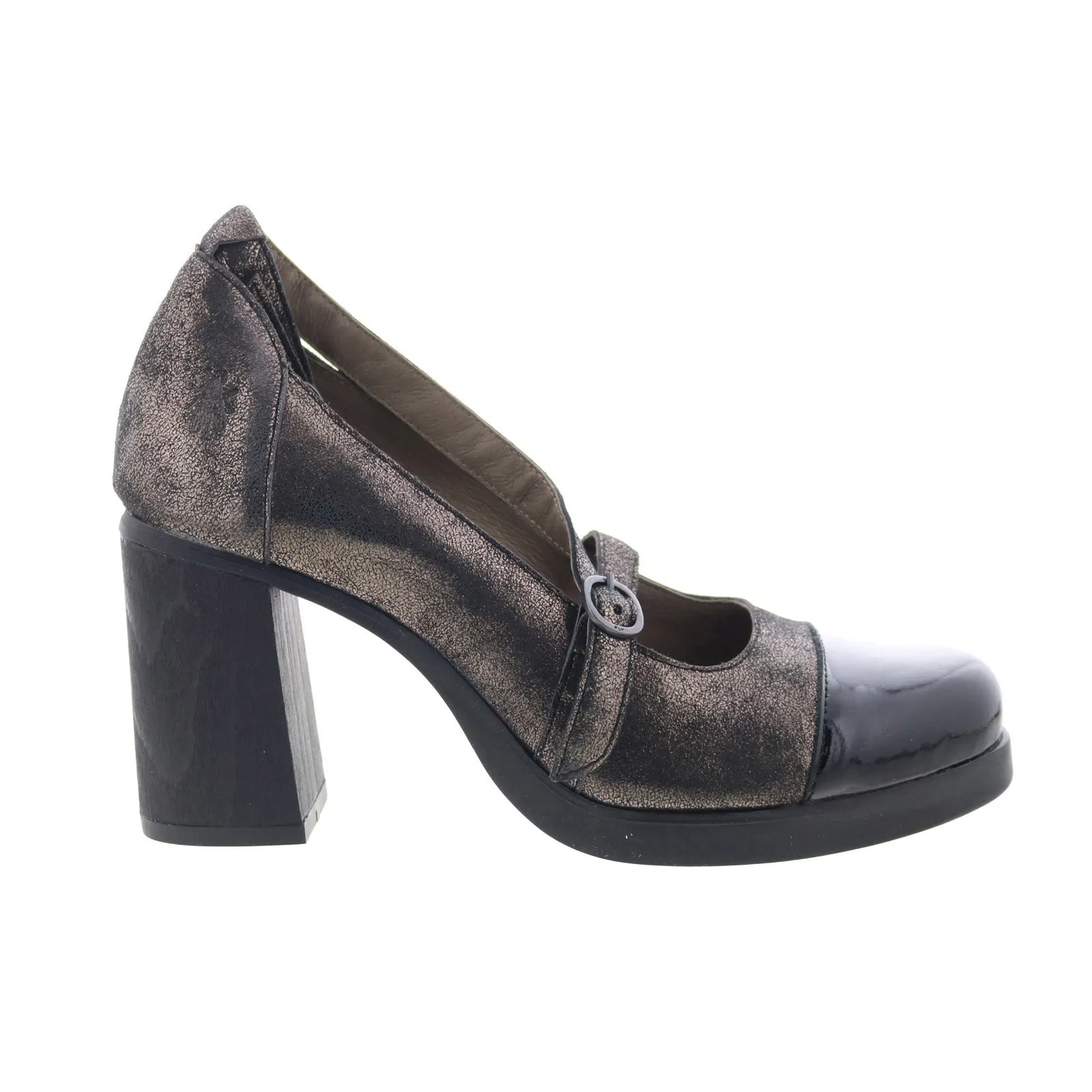 Open Toe Evening Pumps Fly London Sliv SLIV993FLY-002 Womens Black Leather Pumps Heels Shoes