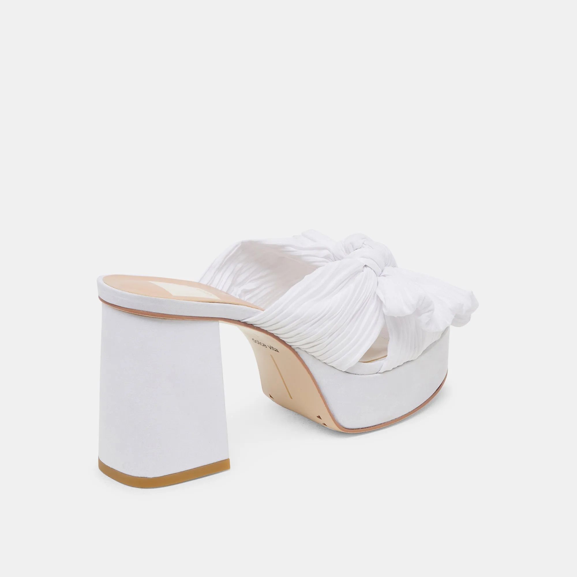 Breathable Upper Impact Resistance BLARE HEELS WHITE SATIN