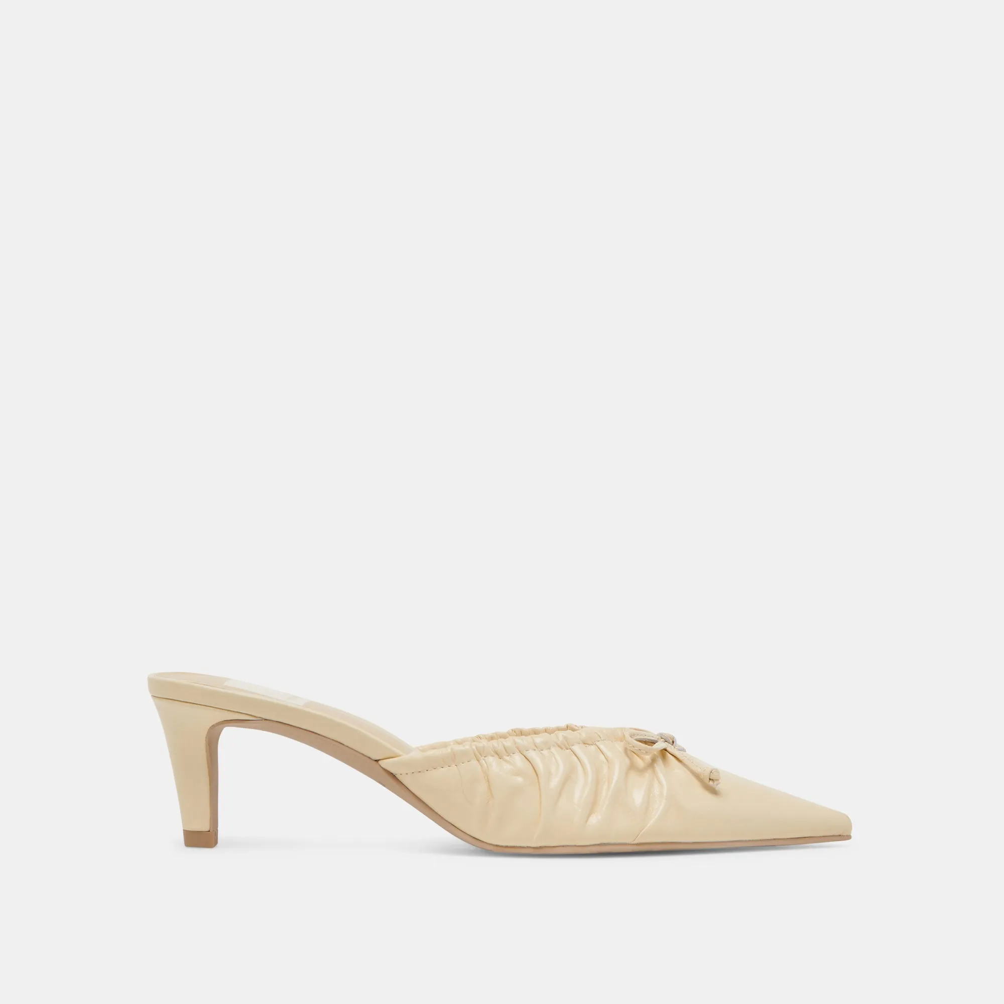 KAIRI MID HEELS LIGHT YELLOW CRINKLE PATENT Court Lightweight Sole