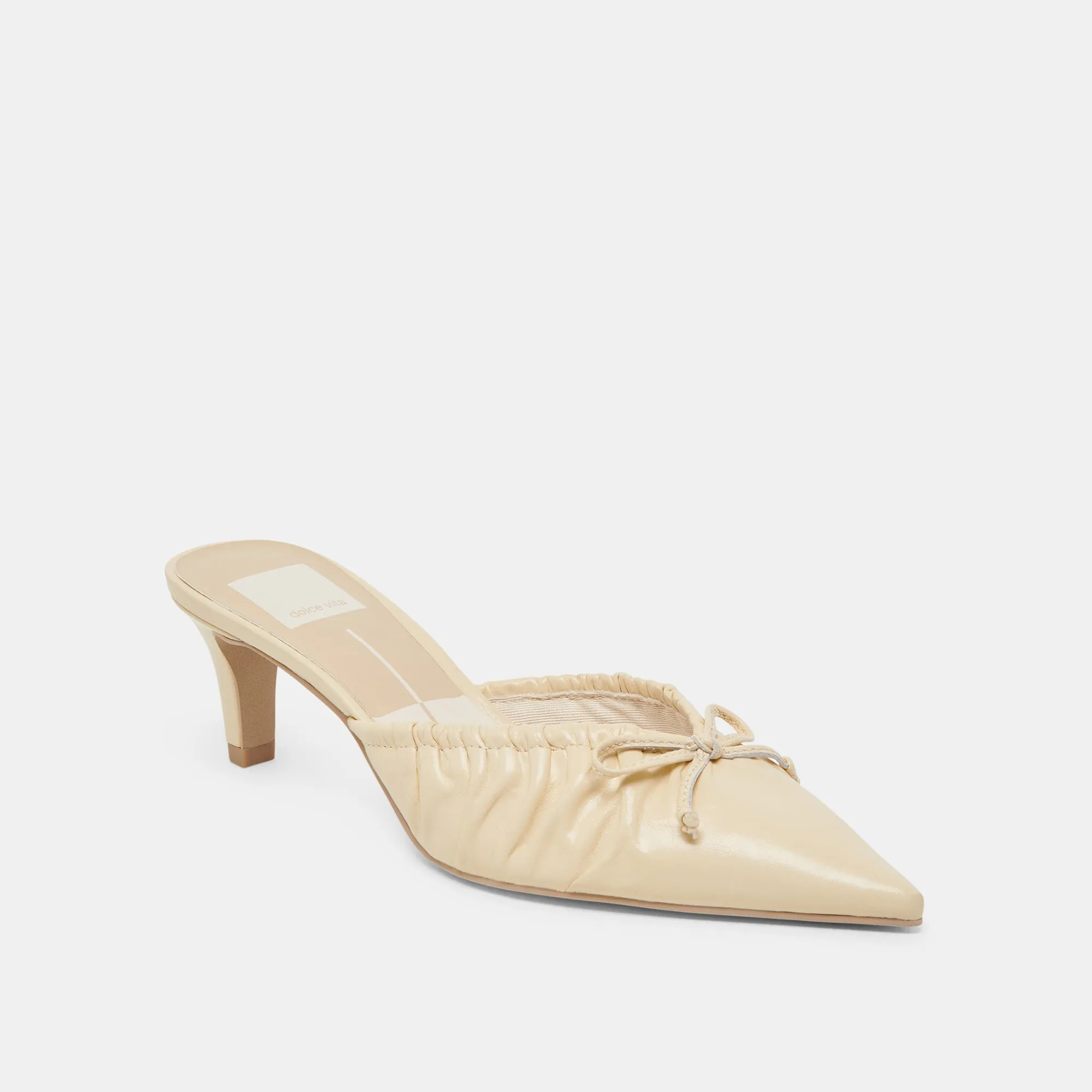 KAIRI MID HEELS LIGHT YELLOW CRINKLE PATENT Bold Wedding Heels