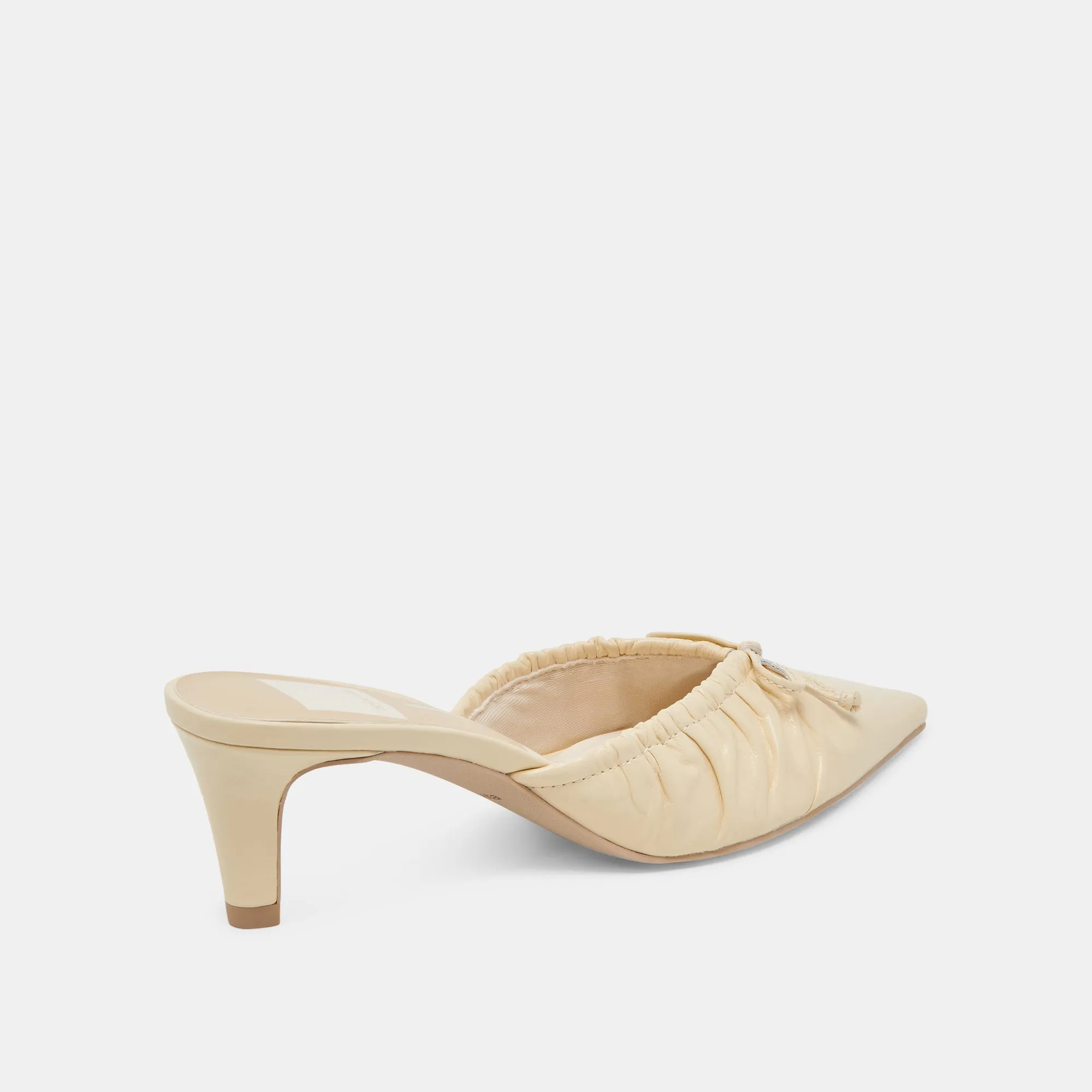 Comfortable Sandals KAIRI MID HEELS LIGHT YELLOW CRINKLE PATENT