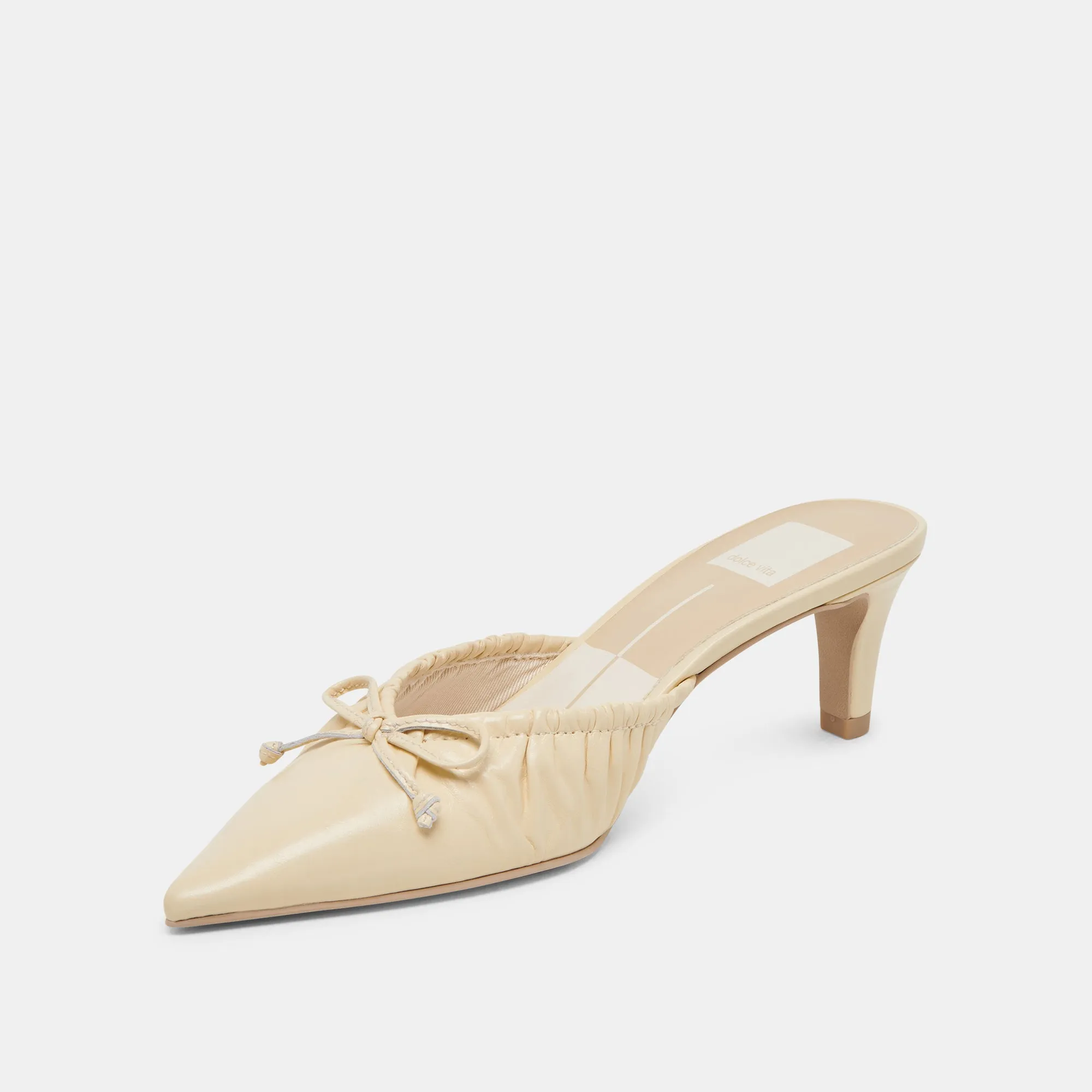 KAIRI MID HEELS LIGHT YELLOW CRINKLE PATENT Flexible Design Classic Bridal Sandals