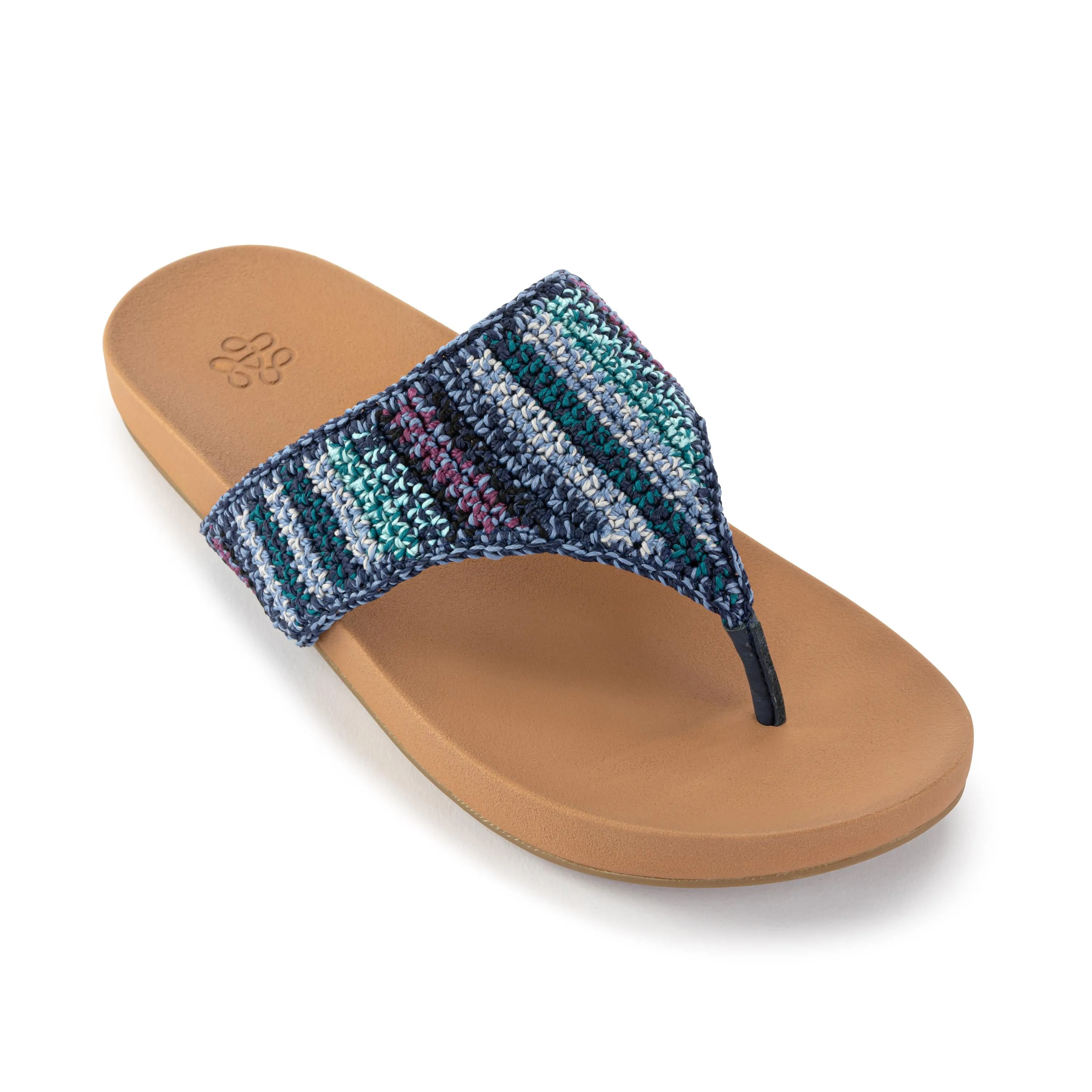 Everly Sandal - Hand Crochet - Lapis Stripe Style Pop