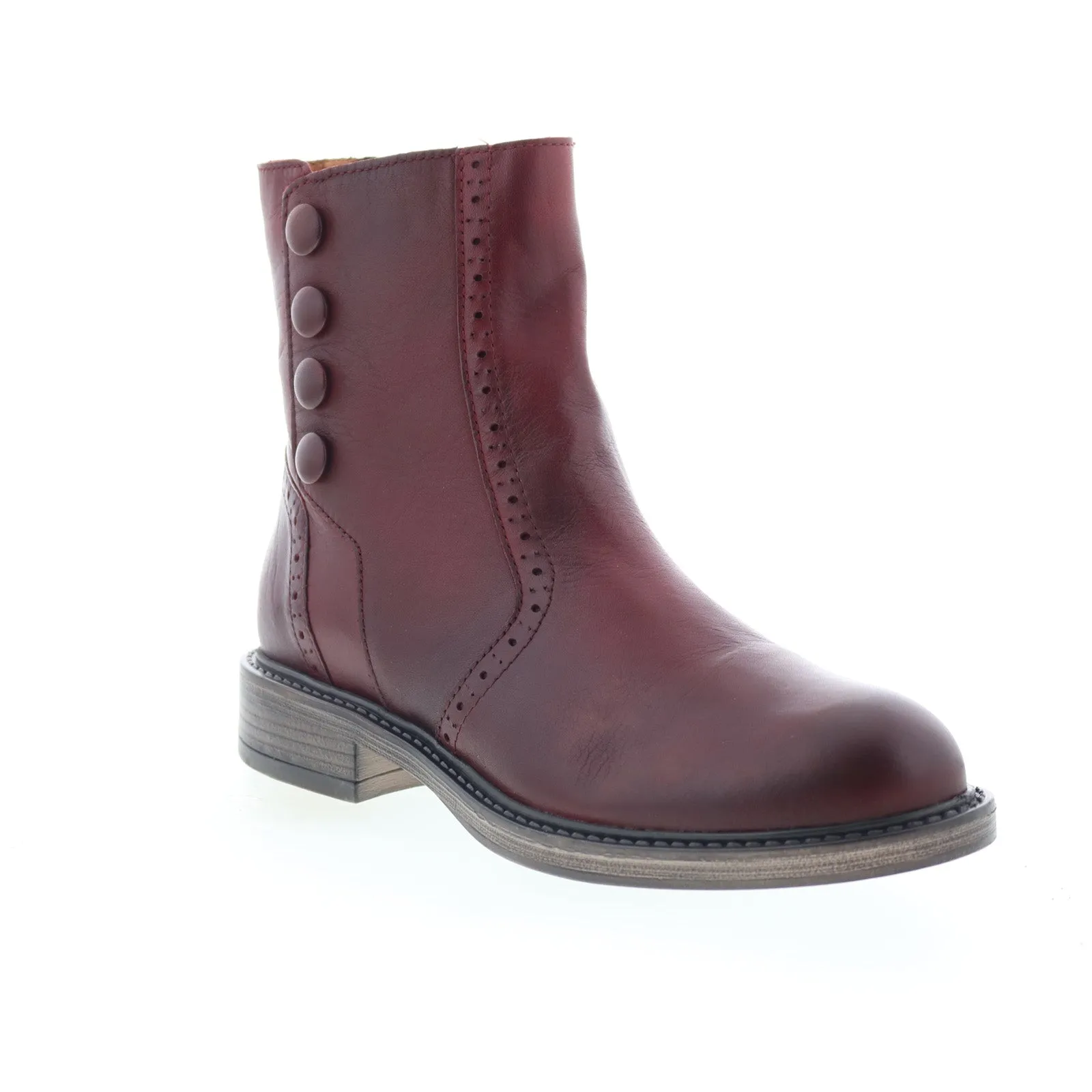 Miz Mooz Merry Womens Burgundy Leather Zipper Casual Dress Boots Insulated Fit