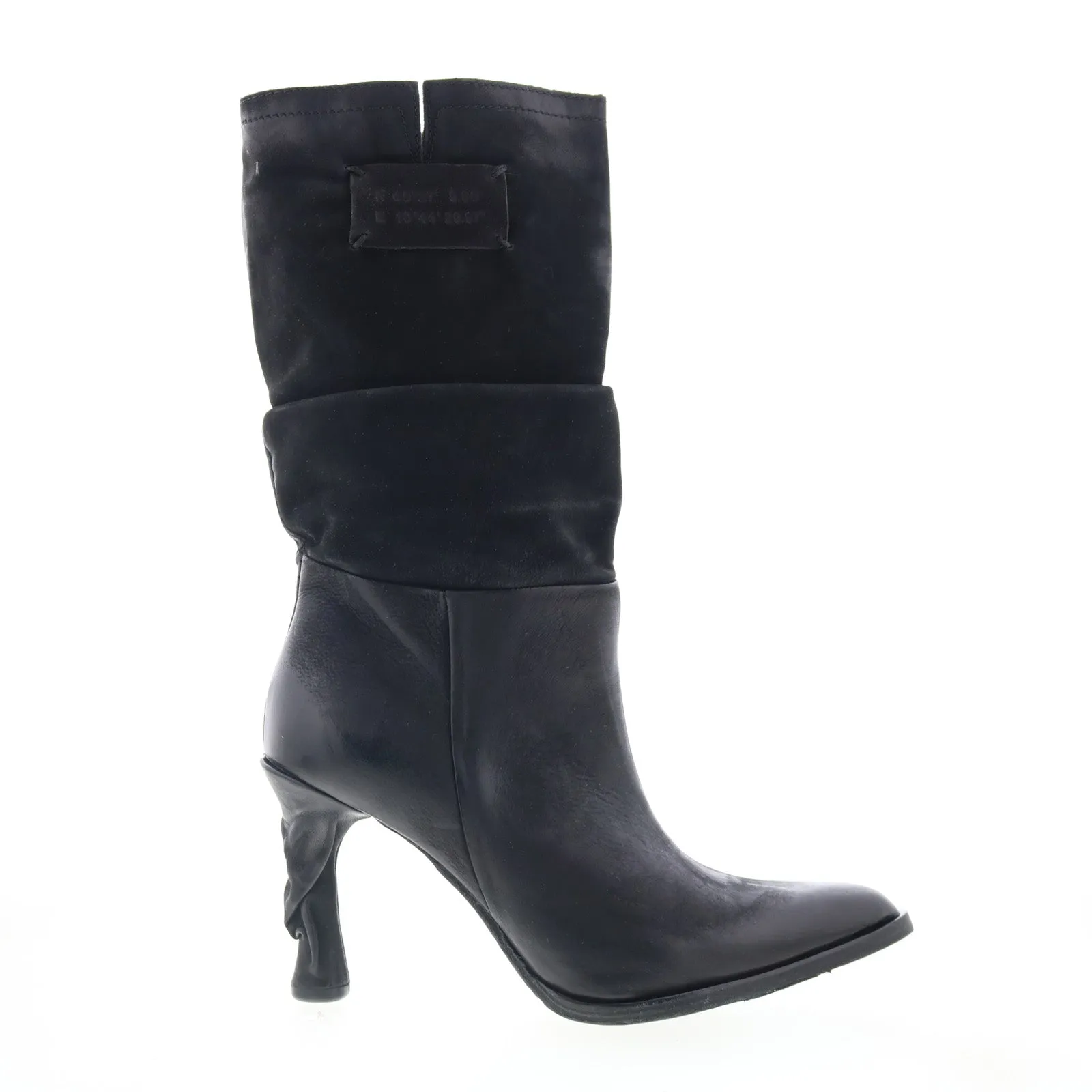 A.S. 98 Faron Womens Black Leather Zipper Casual Dress Boots chemical-resistant Clean Silhouette