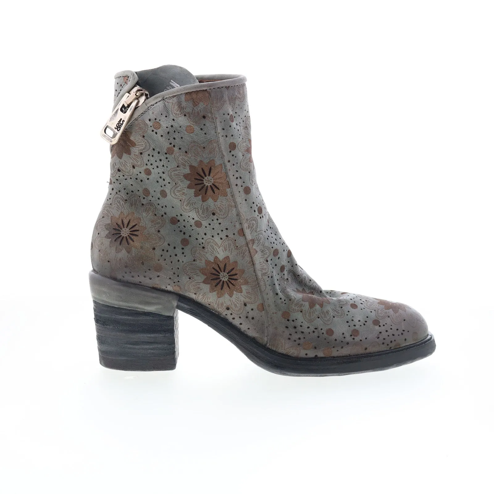 Bold Design Model A.S. 98 Jase Floral A24214-301-6963 Womens Gray Leather Casual Dress Boots