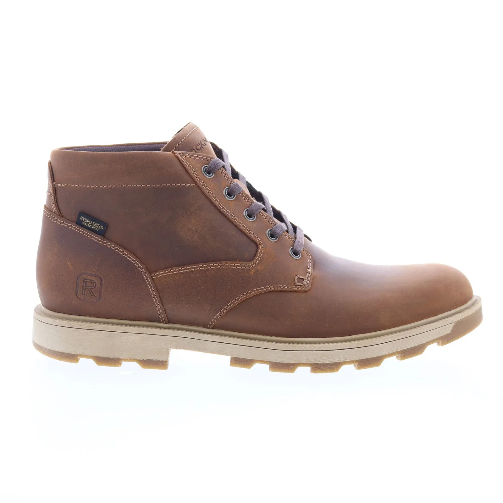 Rockport Seamus Mens Brown Wide Leather Lace Up Casual Dress Boots Performance Focus Walk Friendly