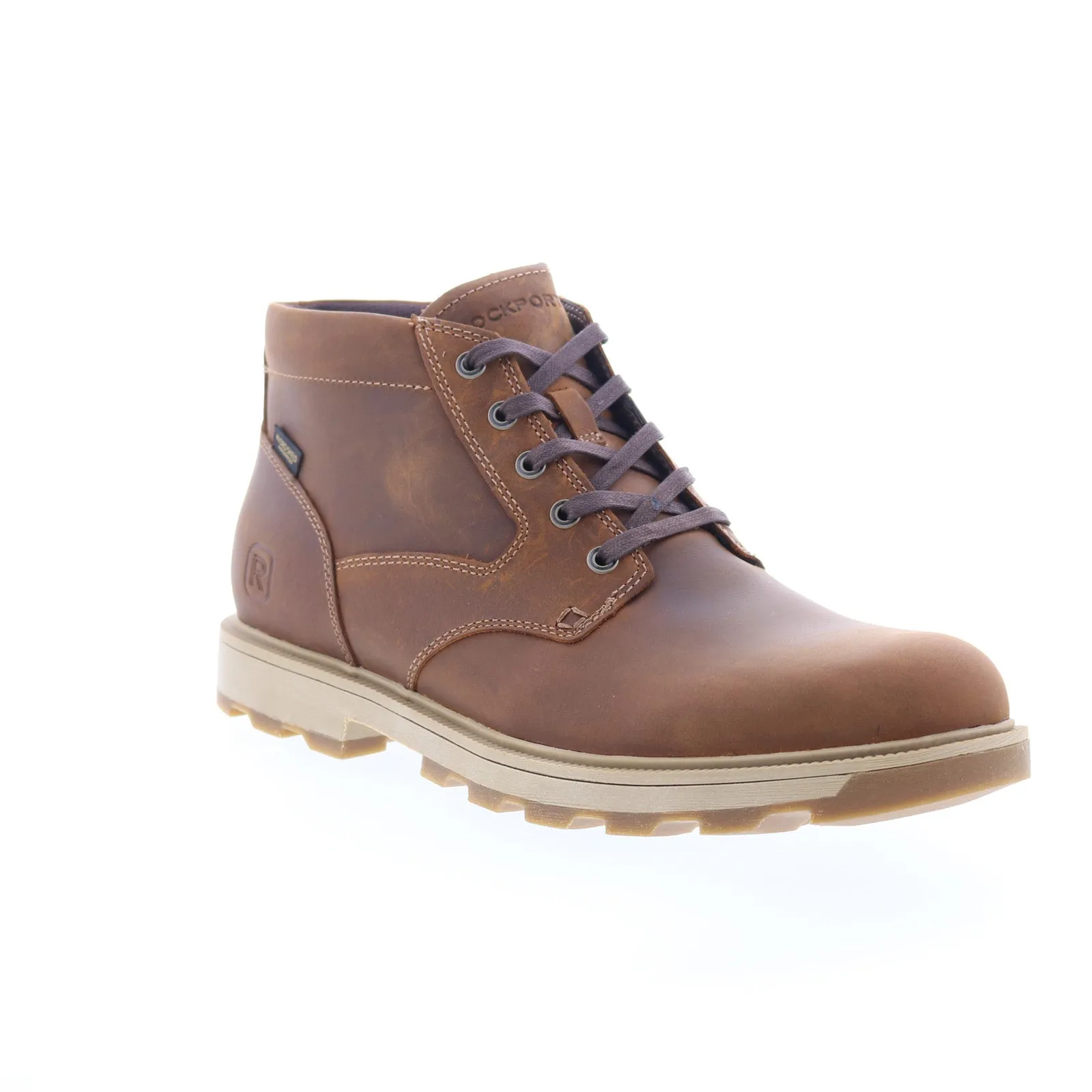 Rockport Seamus Mens Brown Wide Leather Lace Up Casual Dress Boots Built For Adventure