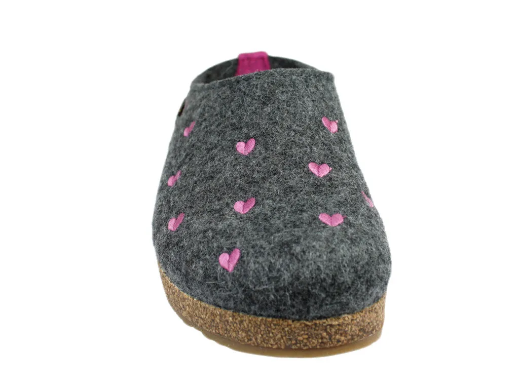 Haflinger Clogs Grizzly Sweetheart Anthracite Young Mood Wet Grip