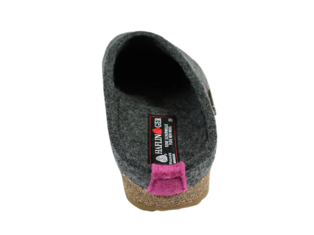 Boho Free Haflinger Clogs Grizzly Sweetheart Anthracite
