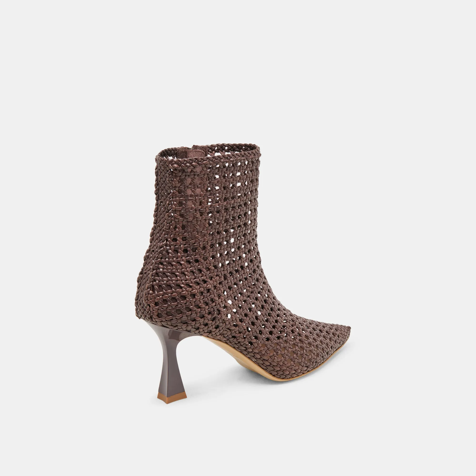 LONNI BOOTIES DK BROWN WOVEN LEATHER Hiking Comfort Leather Upper