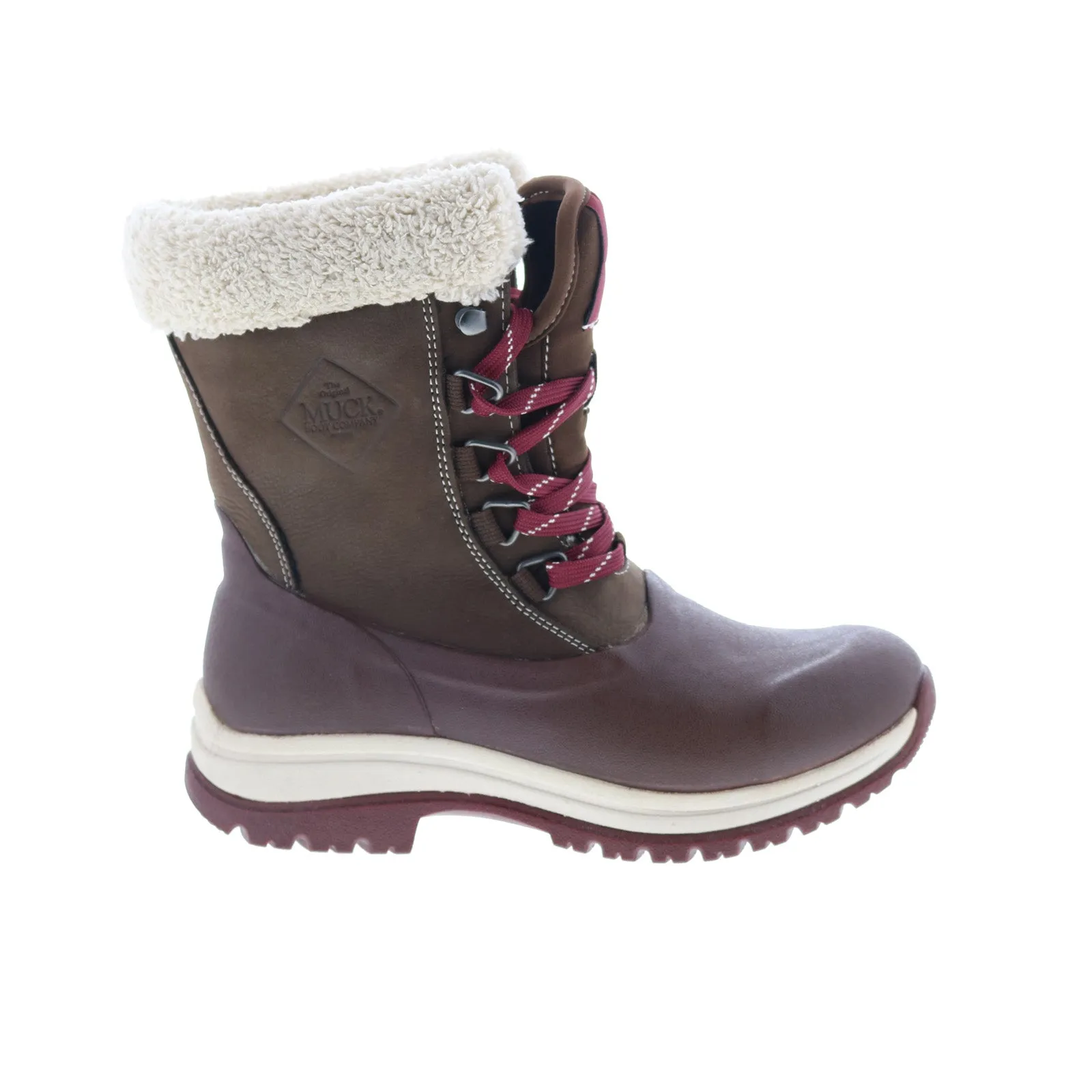Original Muck Arctic Apres Lace WALM600 Womens Burgundy Leather Winter Boots Multi-Purpose