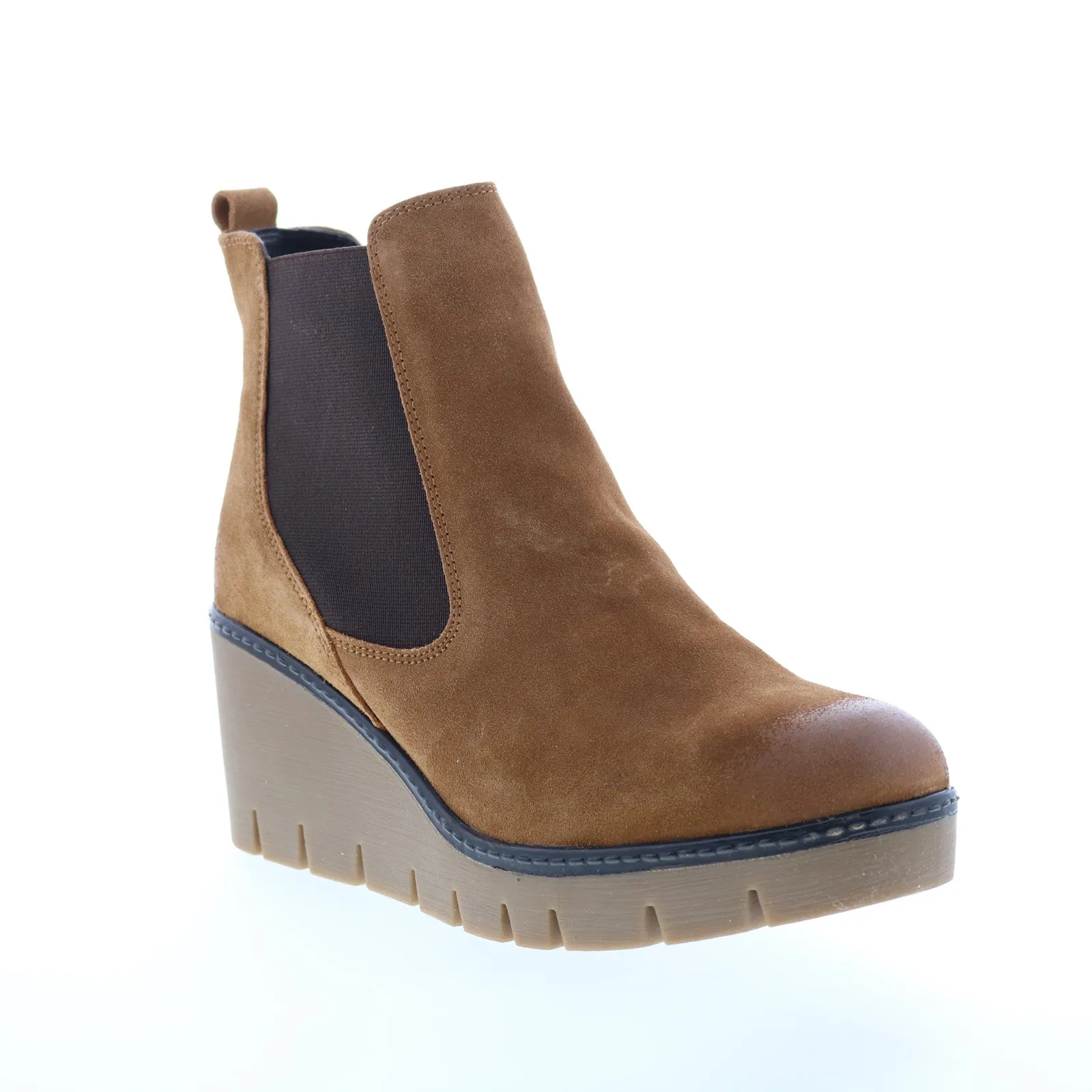 Easy on Diba True Nir Vana 75815 Womens Brown Suede Slip On Ankle & Booties Boots