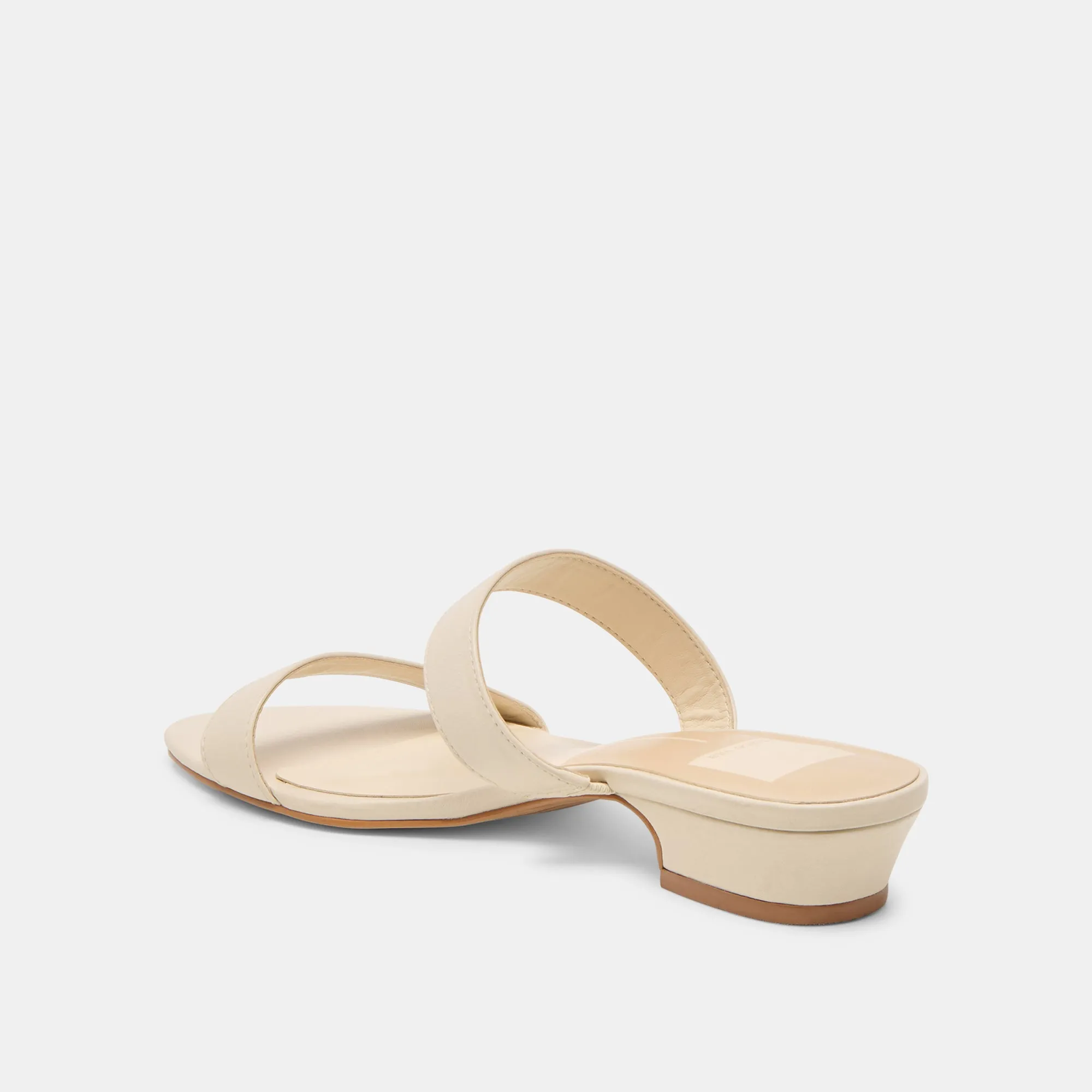 Decorative High Heels Wide Heel Pumps KAMILE SANDALS BONE LEATHER