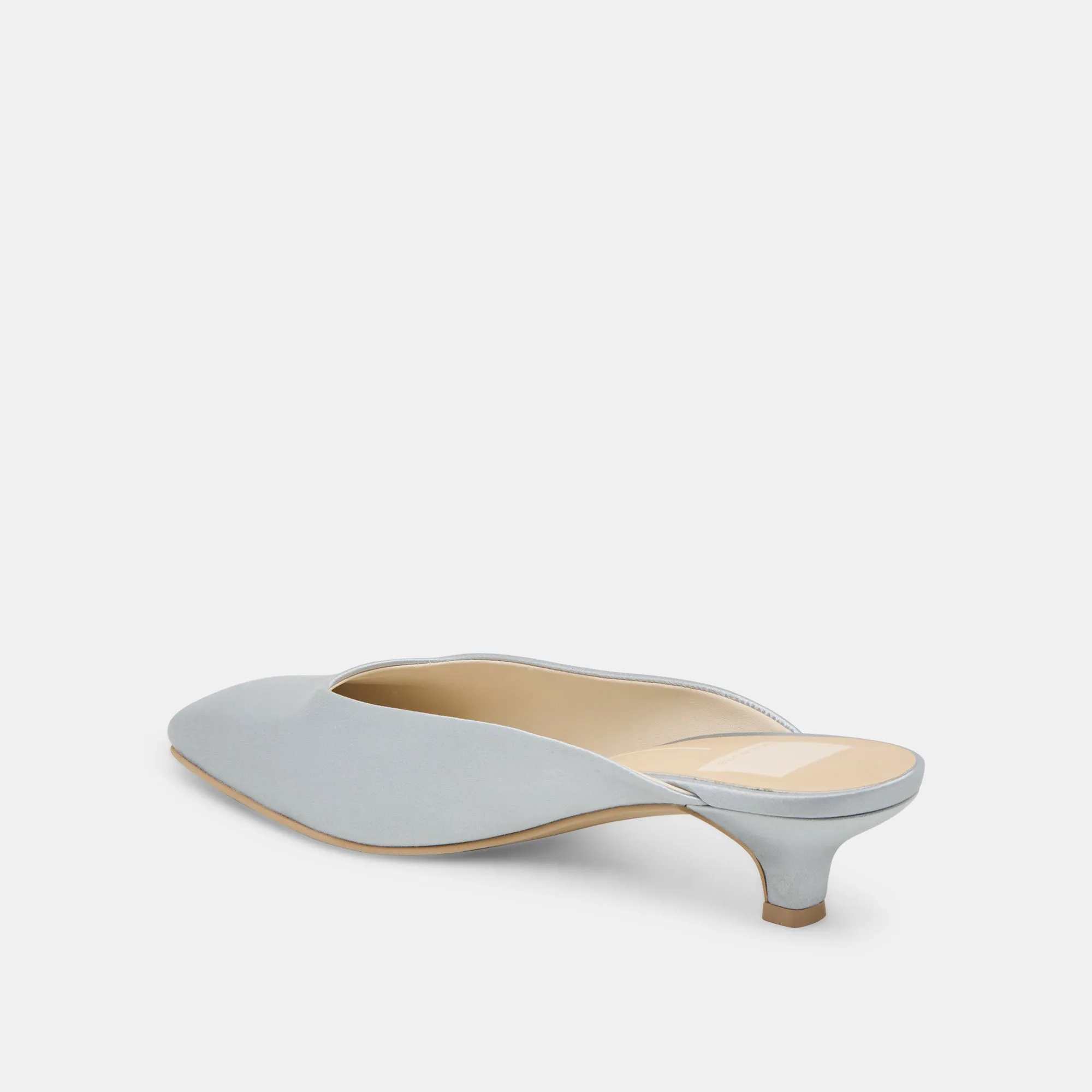 UMARA HEELS LIGHT BLUE SATIN Crystal Heels Retro Stilettos