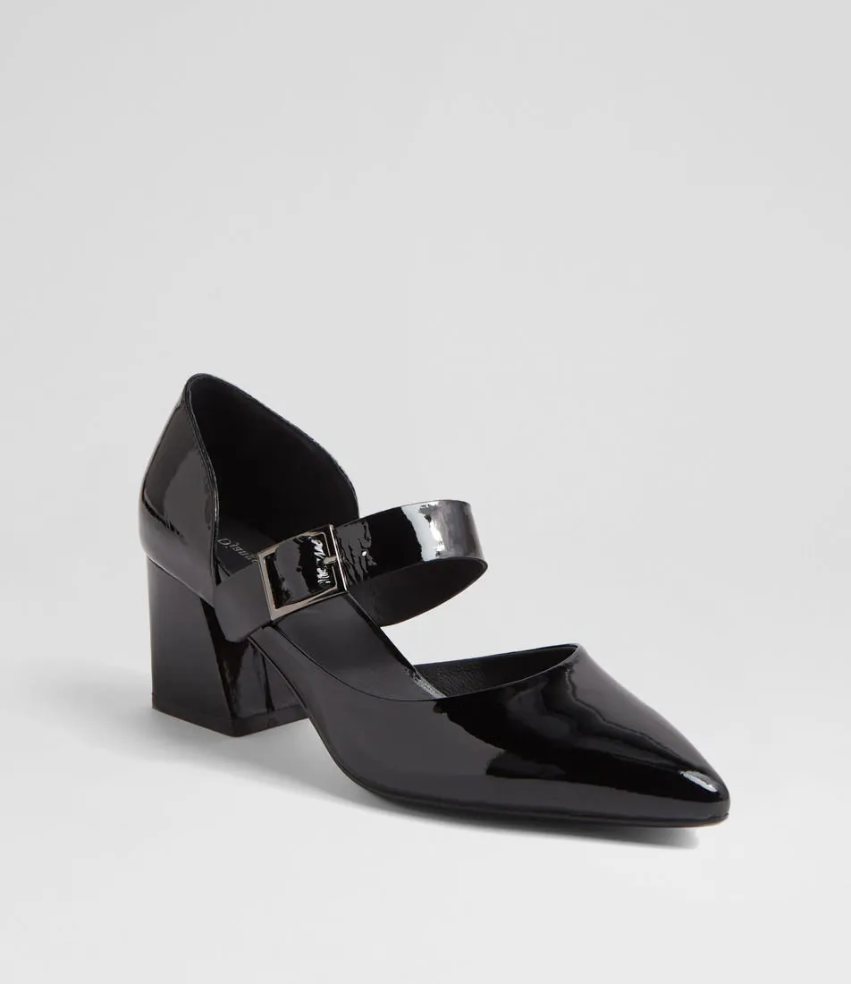 DJANGO & JULIETTE MILLING BLACK PATENT Easy To Wear Shoes