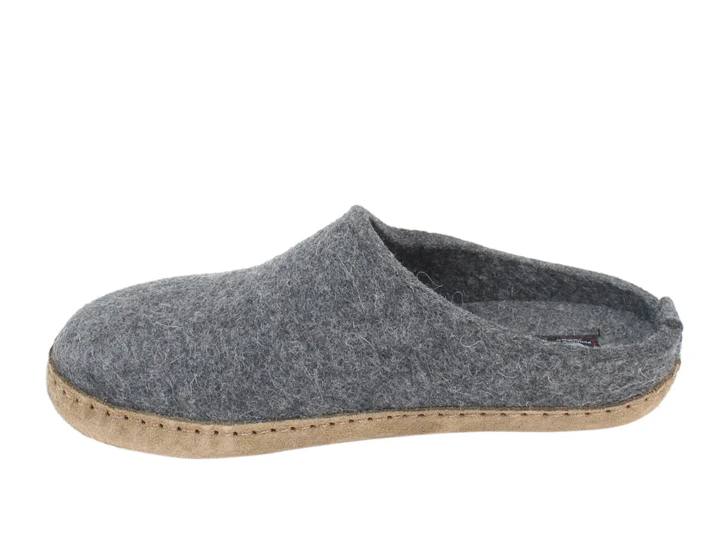 Haflinger Felt Slippers Emil Anthracite Stone Grip Durable Build