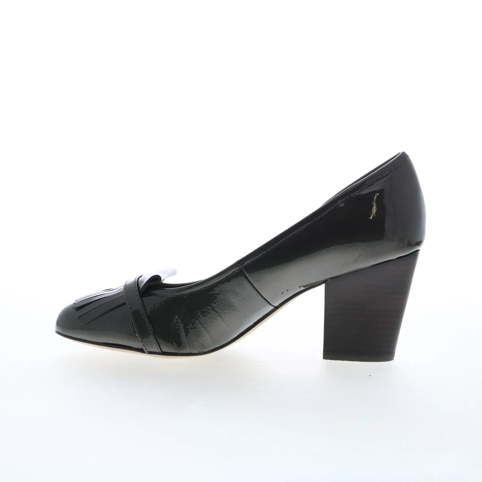 Isola Tara 6229393 Womens Black Leather Slip On Heels Pumps Shoes Retro Bridal Shoes