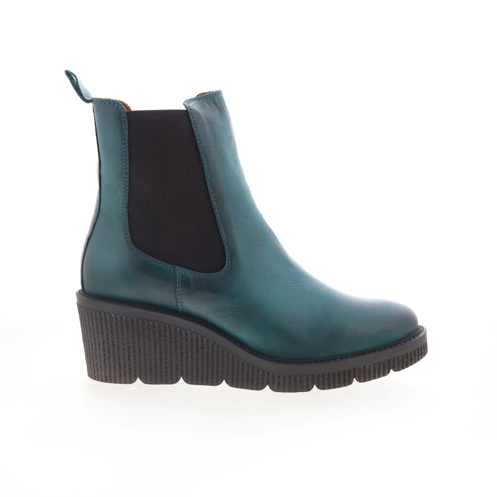 natural materials Miz Mooz Averie Womens Blue Leather Zipper Chelsea Boots