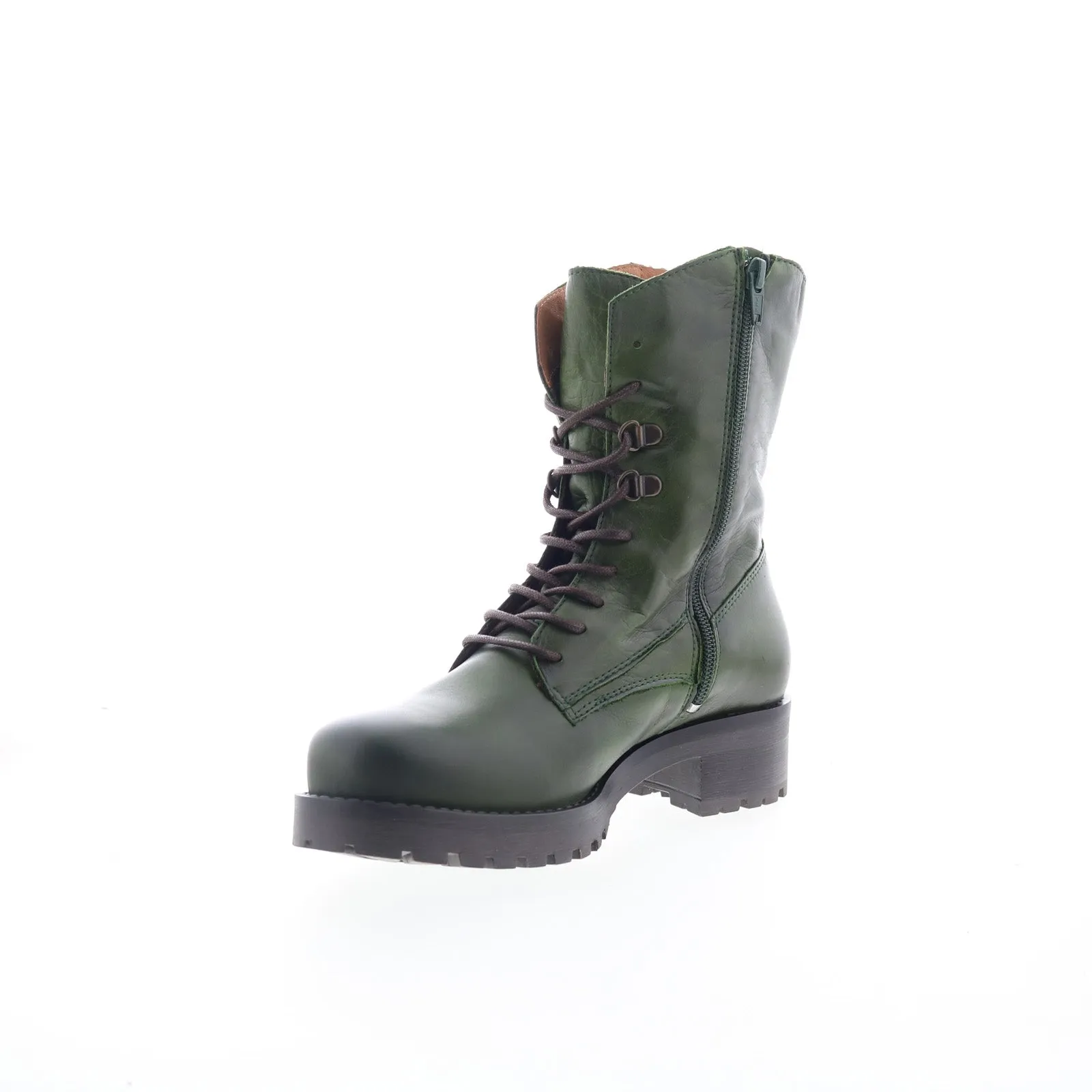 Urban Fit Miz Mooz Pandora Womens Green Leather Lace Up Casual Dress Boots