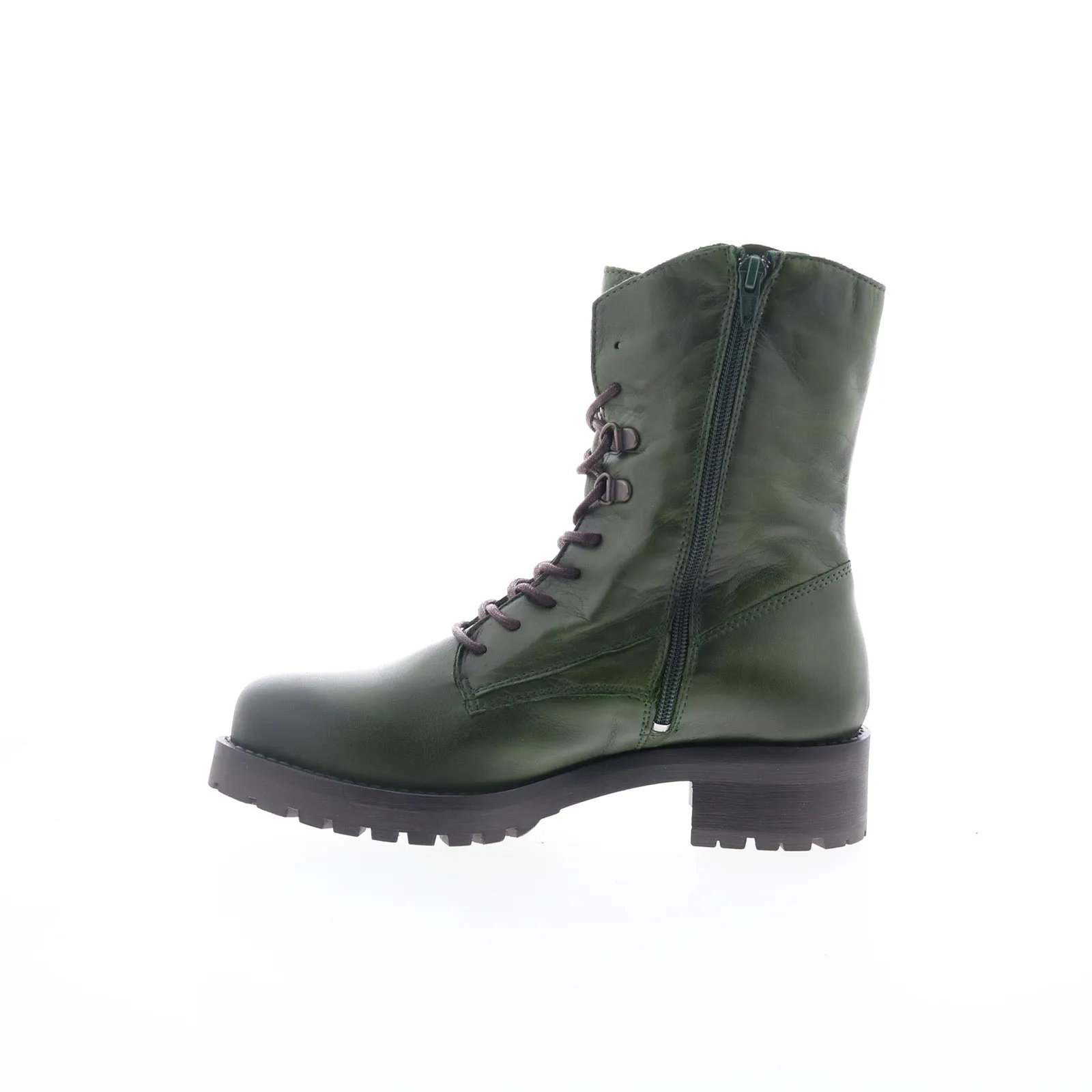 Surfer Miz Mooz Pandora Womens Green Leather Lace Up Casual Dress Boots