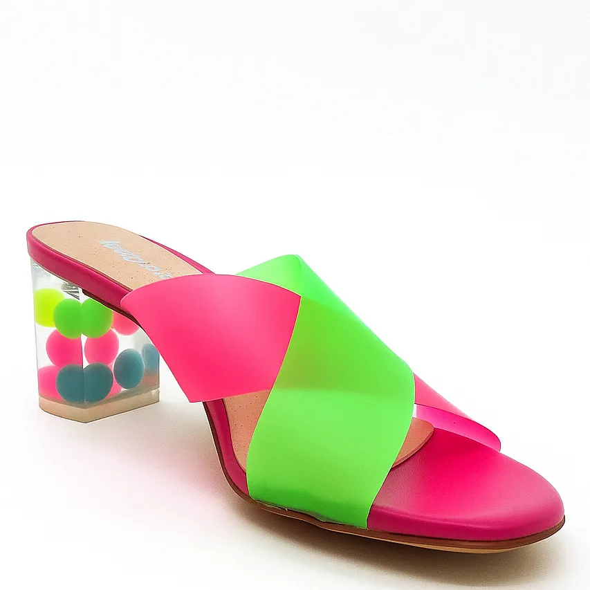 Smart Casual Heels DJANGO & JUILETTE SHALIN HOT PINK LIME