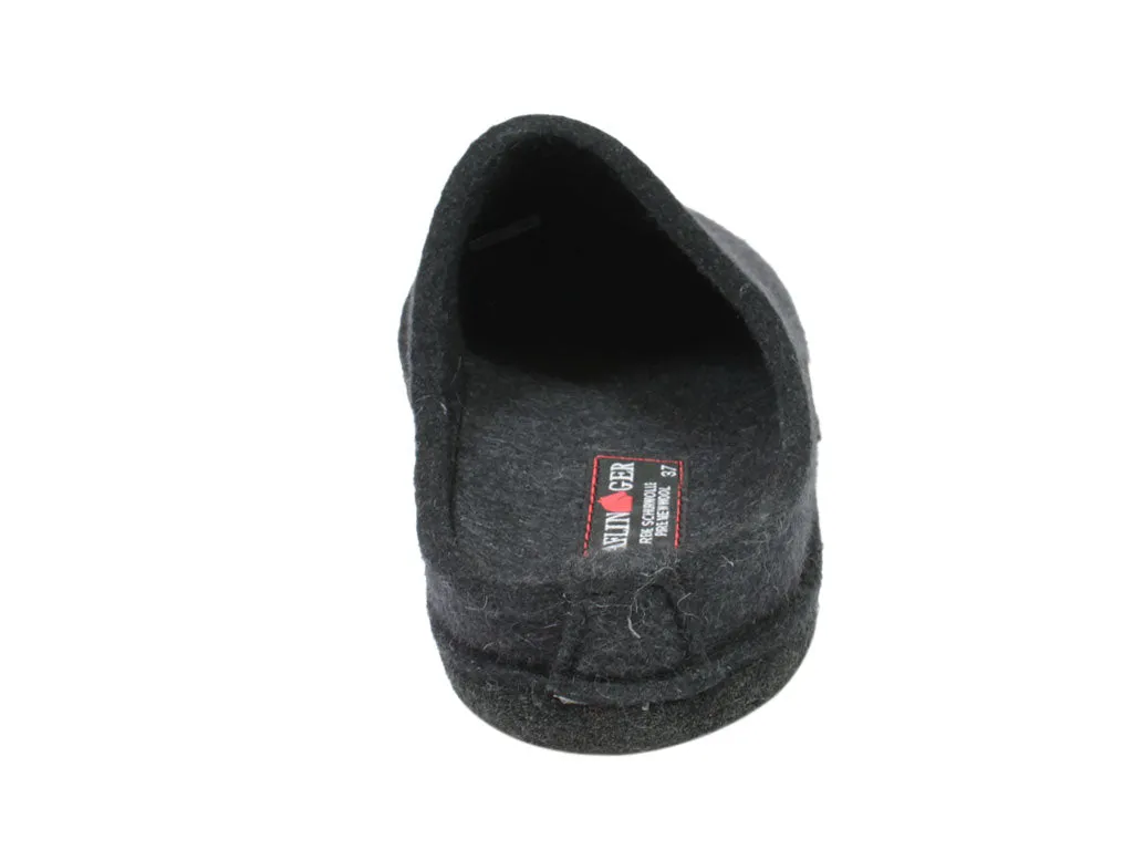 Haflinger Slippers Flair Soft Graphite Quick Slip Sandal Durable Rubber Outsole