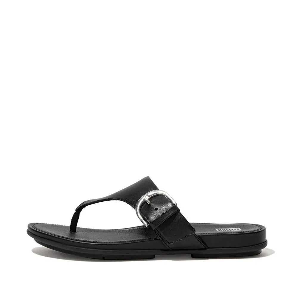 Comfort Lining FitFlop GRACIE Buckle Leather Toe-Post Sandals