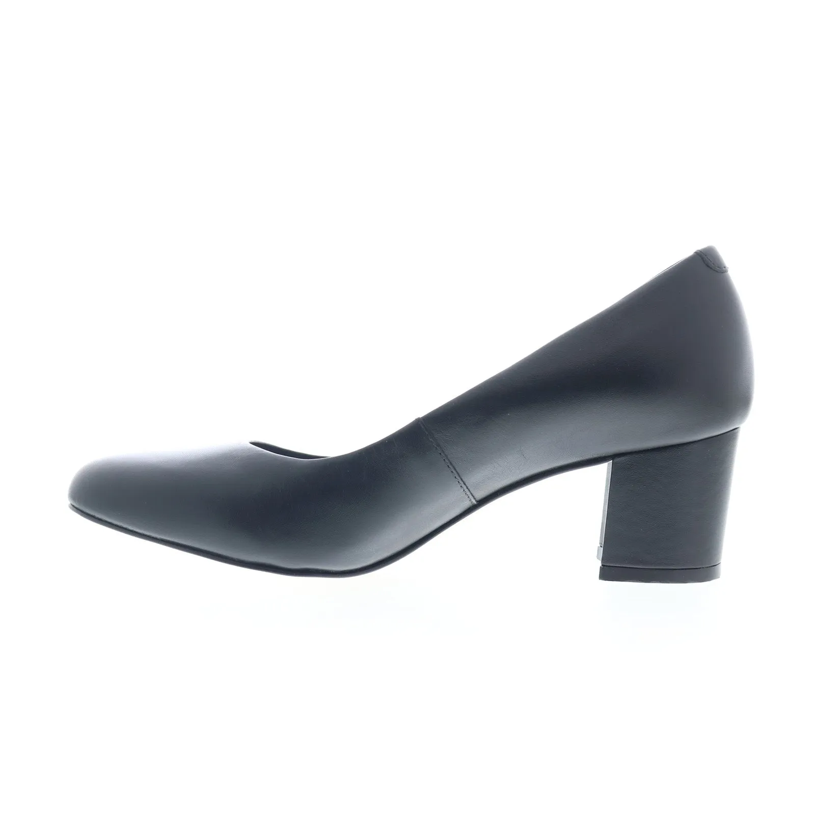 Fashion Stiletto Sandals Low Top Ros Hommerson Jessica 75081-10 Womens Black Wide Leather Pumps Heels Shoes