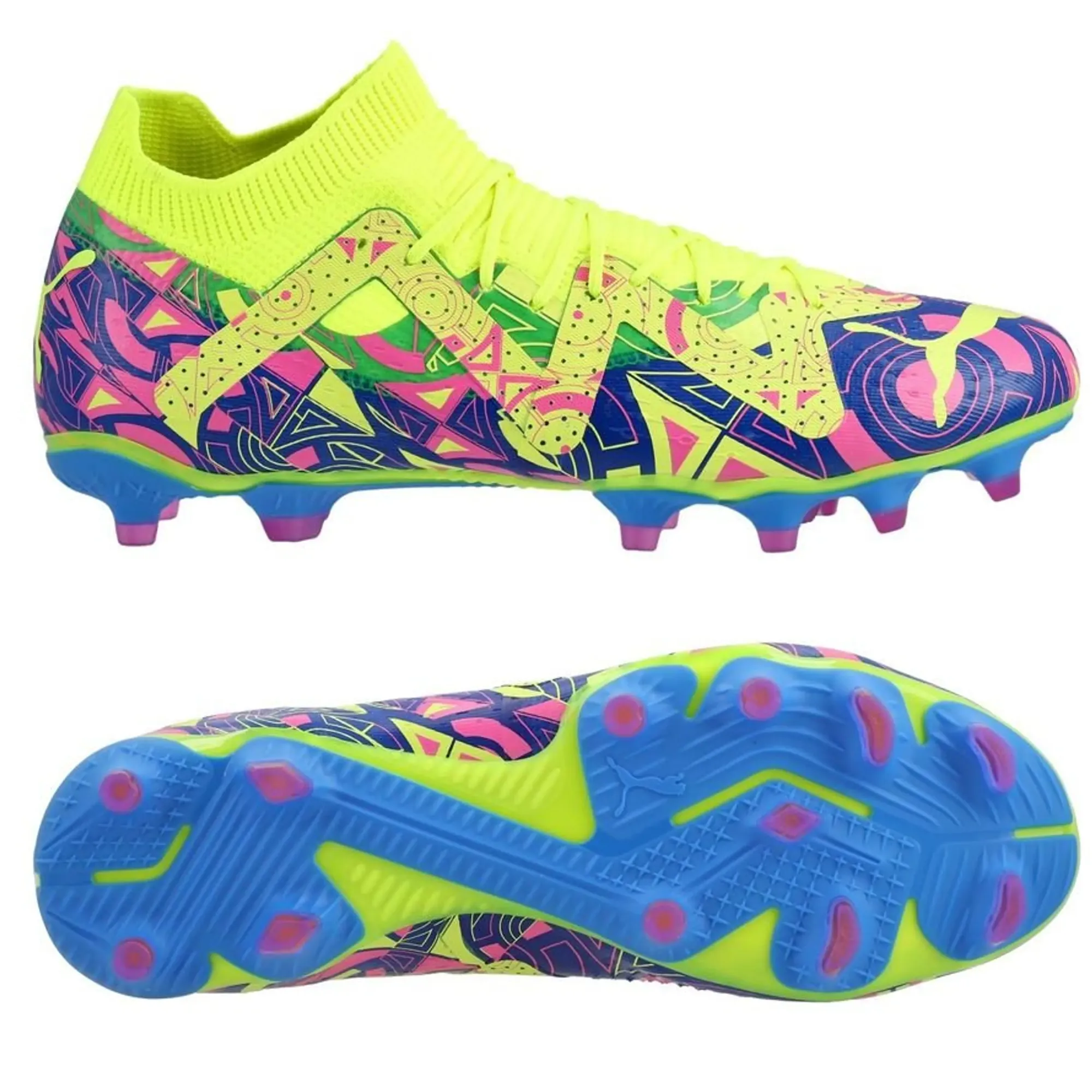 High Agility Puma Future Match Energy FG/AG Soccer Cleats (Ultra Blue/Yellow Alert)