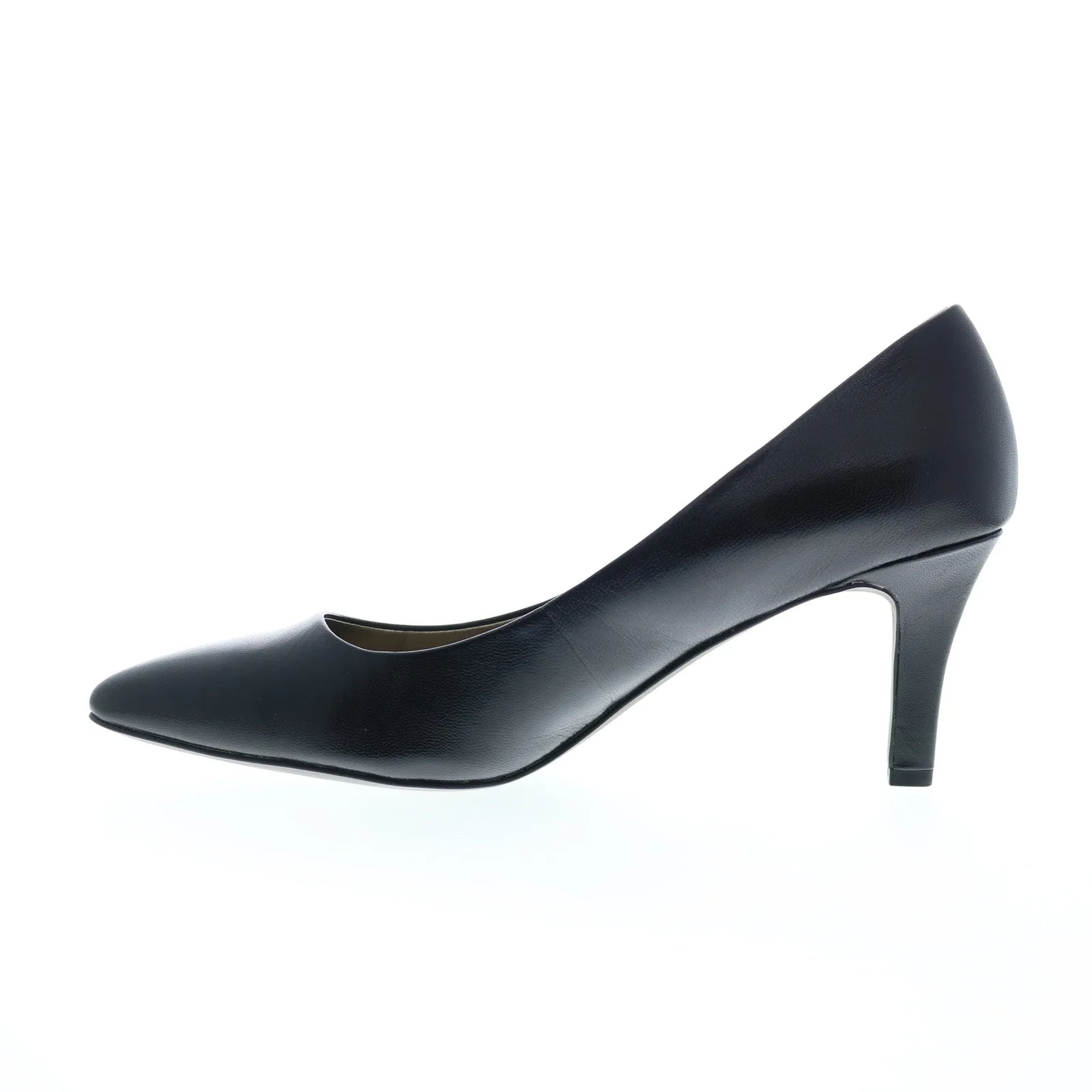 Trendy Platform Heels David Tate Opera 1 Womens Black Leather Slip On Pumps Heels Shoes