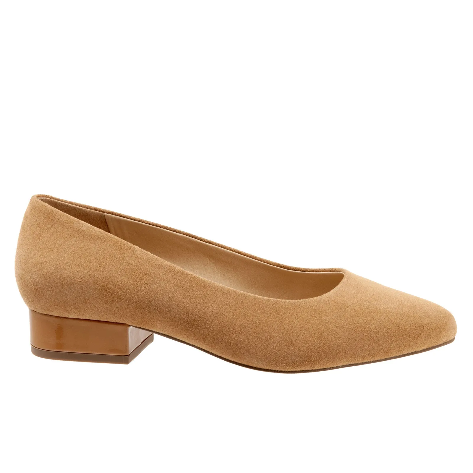 Sexy High Heels Flexible Upper Trotters Jewel T2126-219 Womens Brown Suede Slip On Pumps Heels Shoes