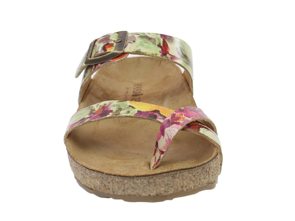 Smooth Soles Clean White Haflinger Sandals Juno Beige Flower