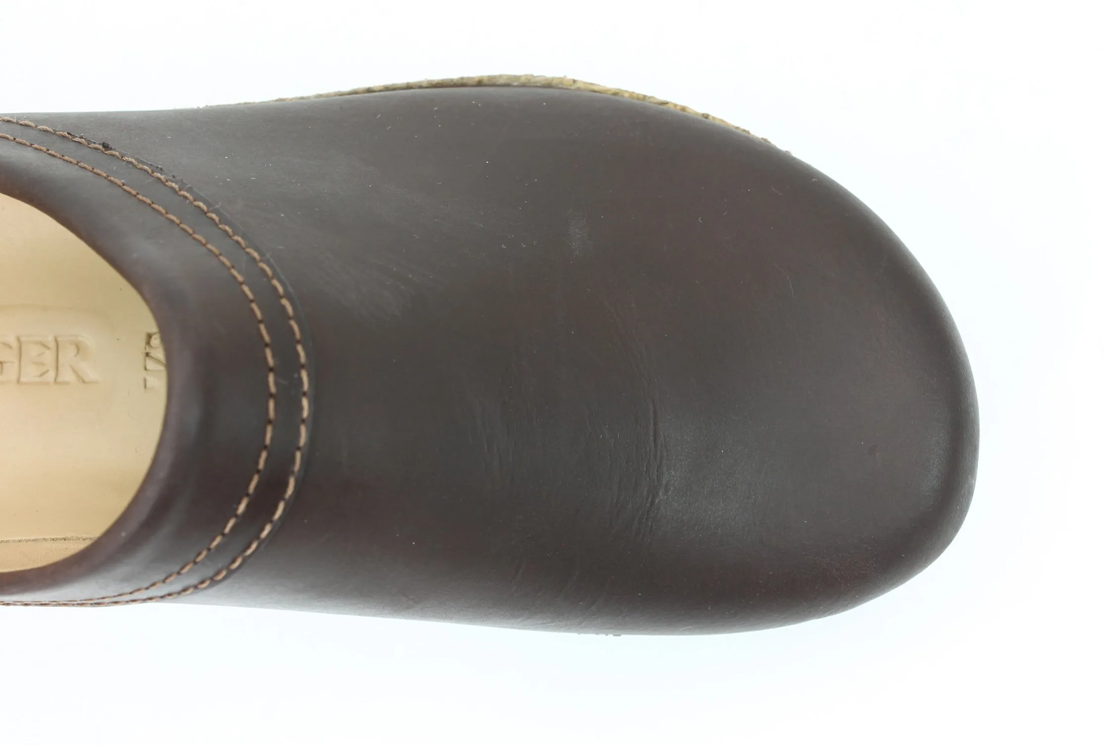 Haflinger Leather Clogs Malmo Brown 708 (Second Quality) Gloss Finish Fight Mode