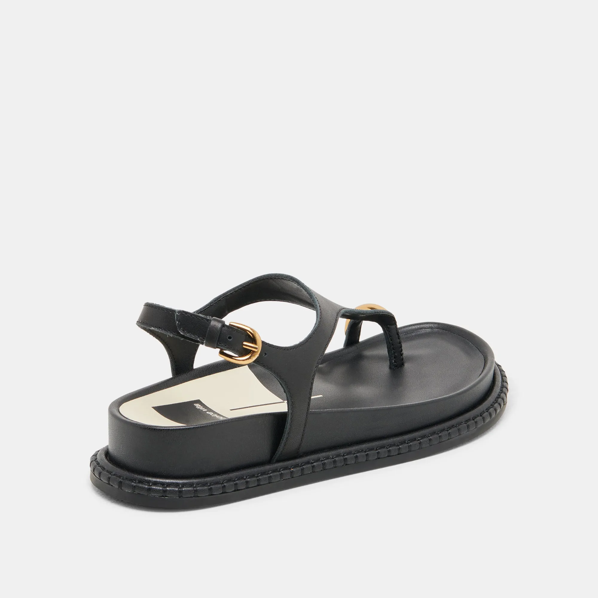 Slip In Slip Ease STEFAN SANDALS BLACK LEATHER