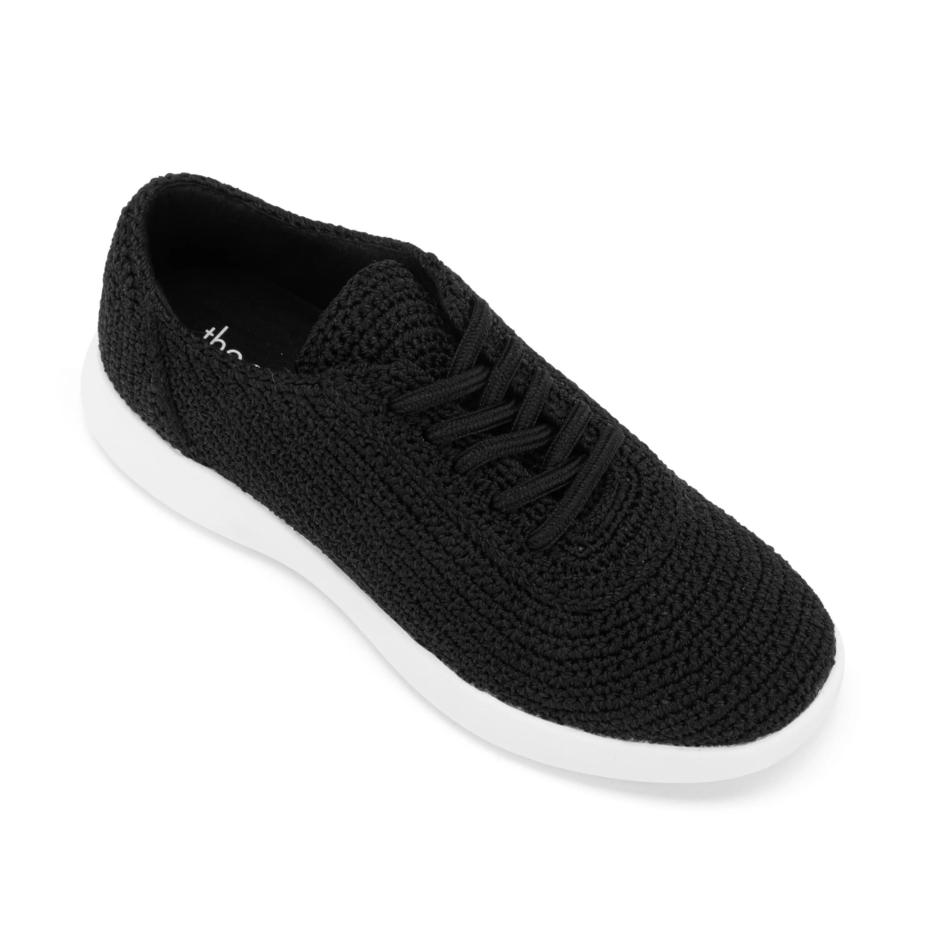 Asha Sneaker - Hand Crochet - Black Comfortable Insole Kick Power