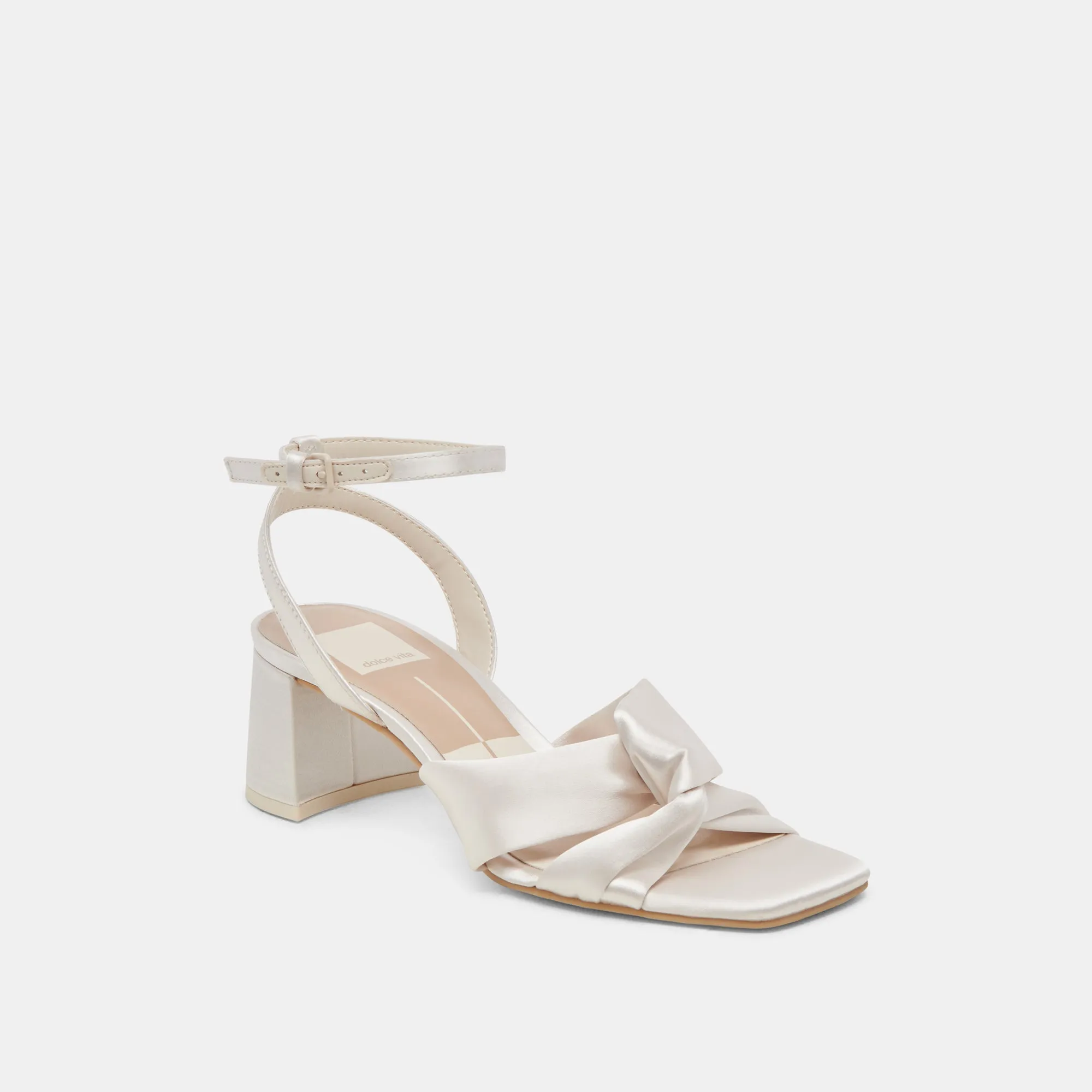 Holiday Party Footwear Shock Resistance BRENNA HEELS IVORY SATIN