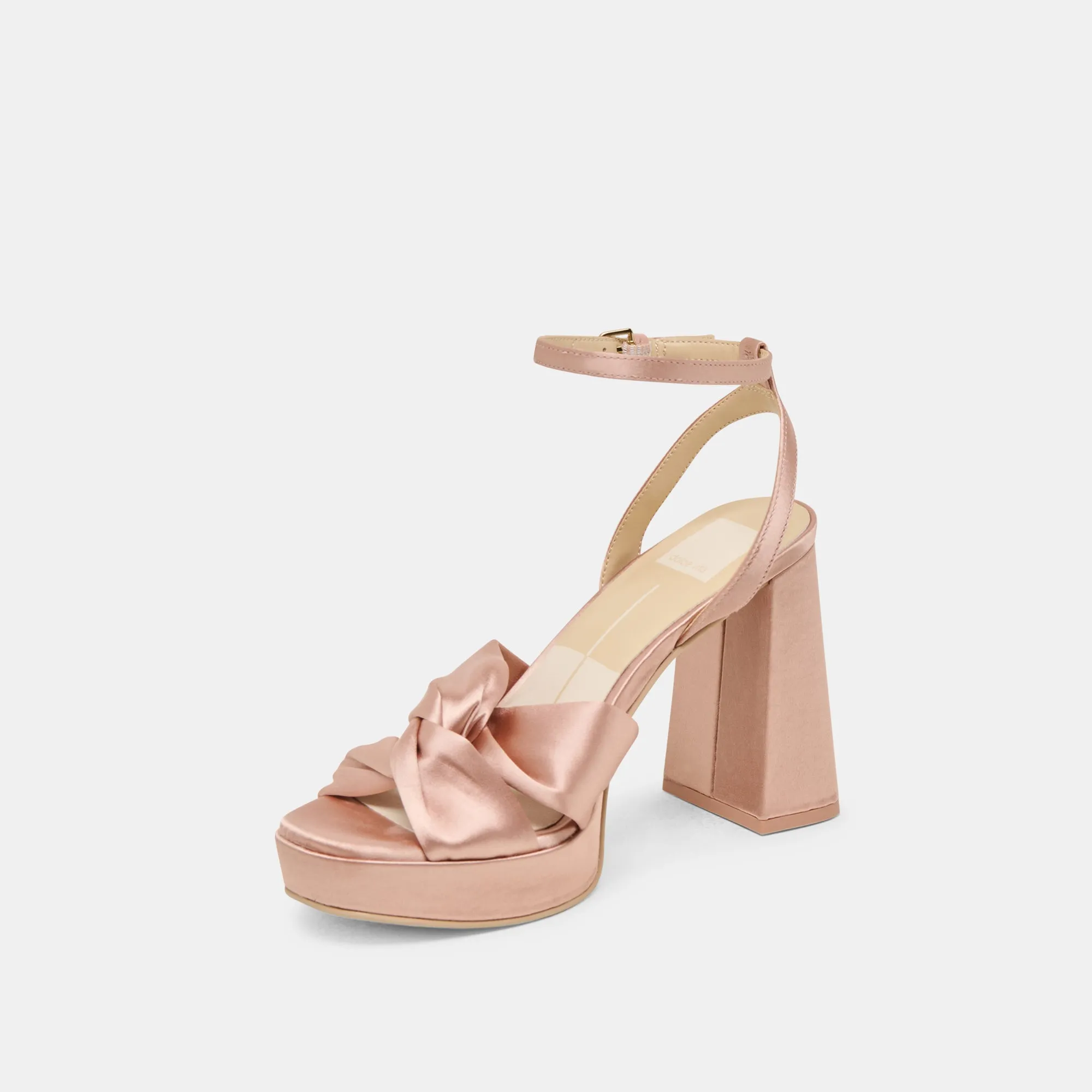 Mid Top Style Casual Platform Heels PARLO HEELS BLUSH SATIN